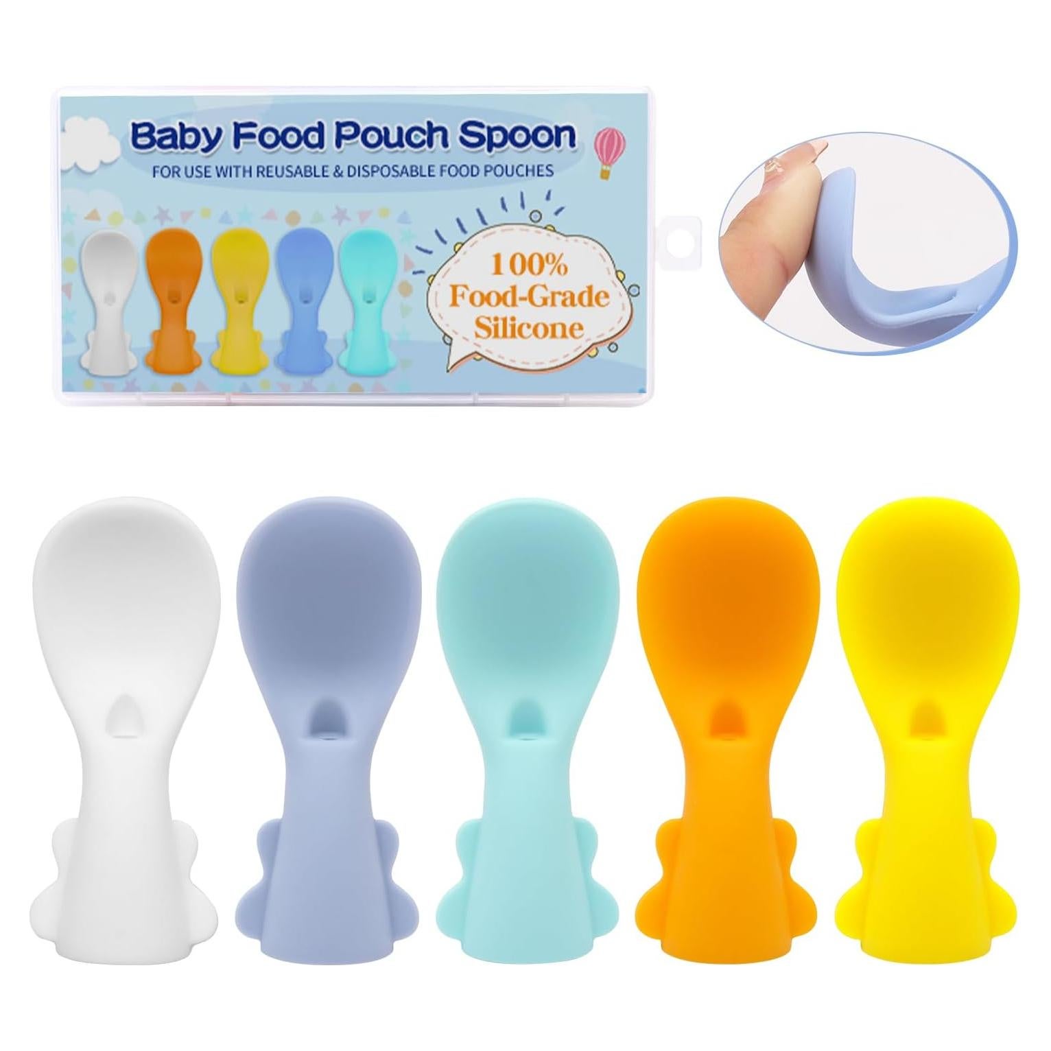 Set de Cucharas de Silicona para Bebés Miniguysa - 5 Piezas