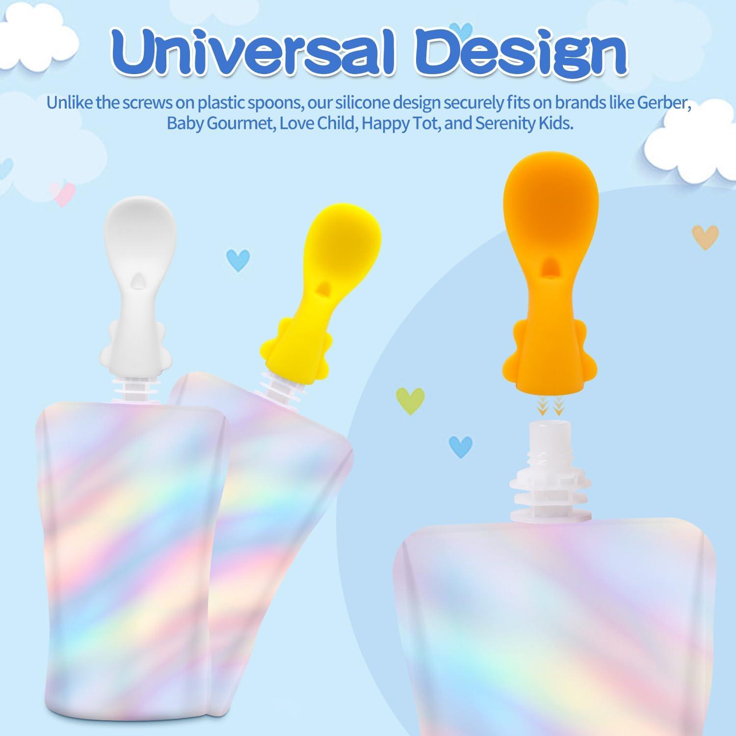 Set de Cucharas de Silicona para Bebés Miniguysa - 5 Piezas
