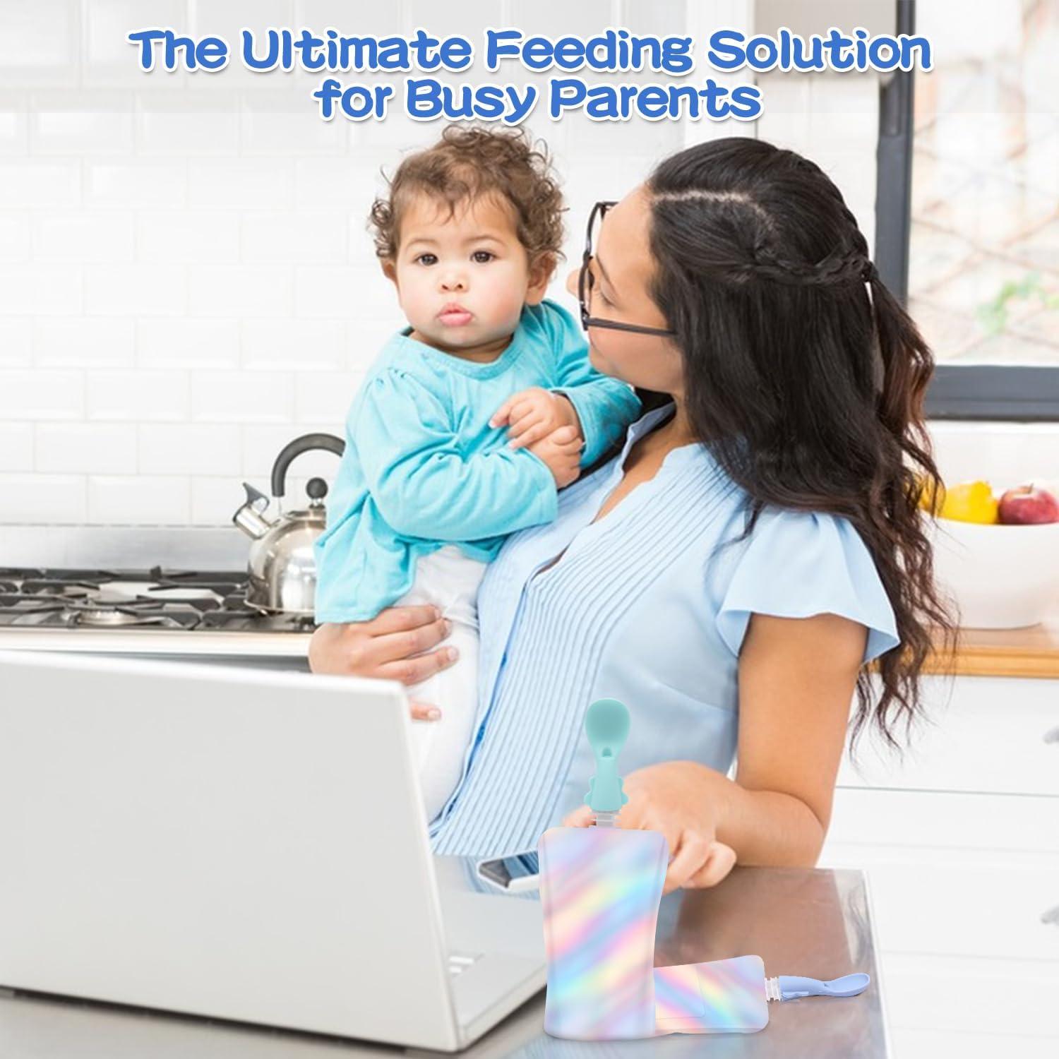 Set de Cucharas de Silicona para Bebés Miniguysa - 5 Piezas