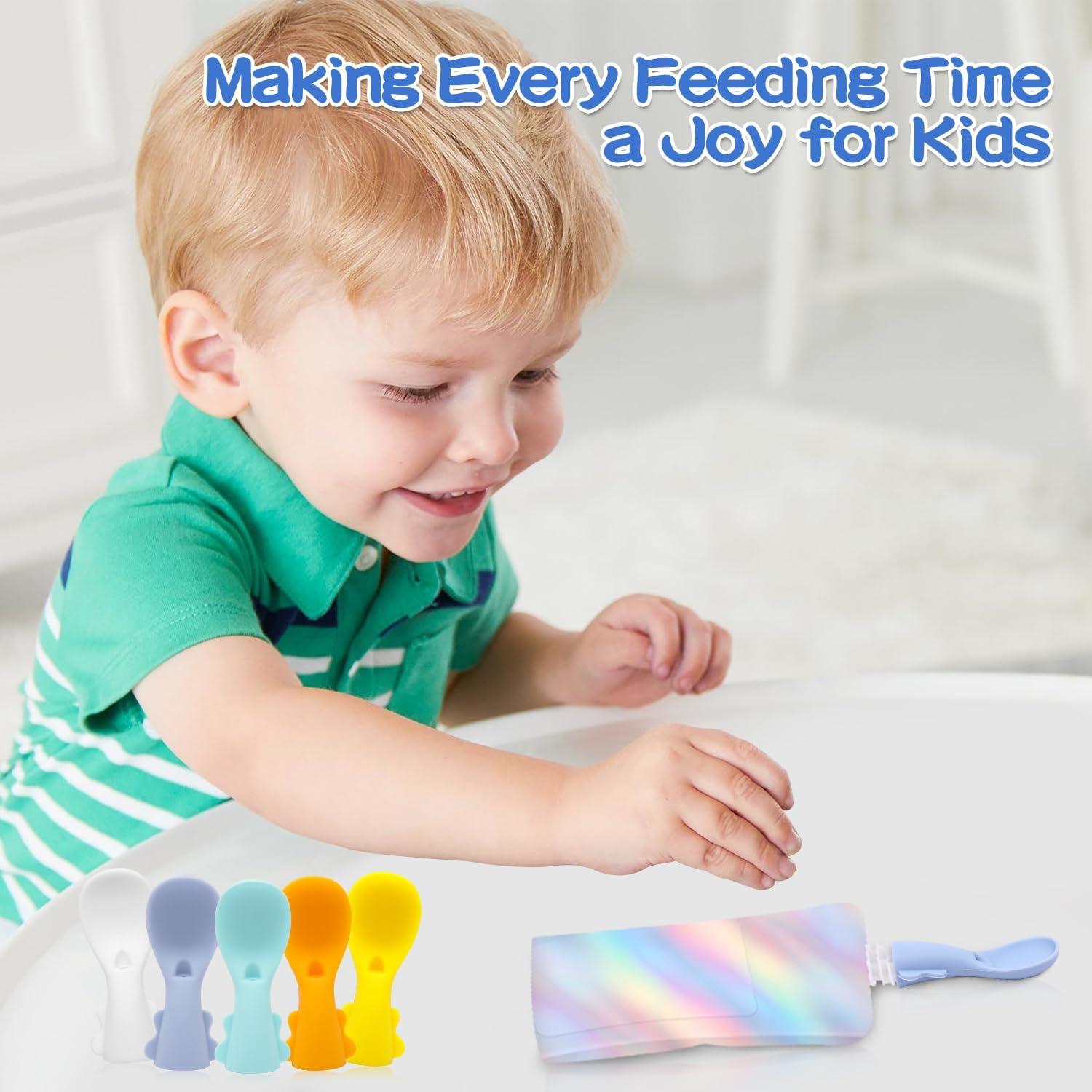 Set de Cucharas de Silicona para Bebés Miniguysa - 5 Piezas