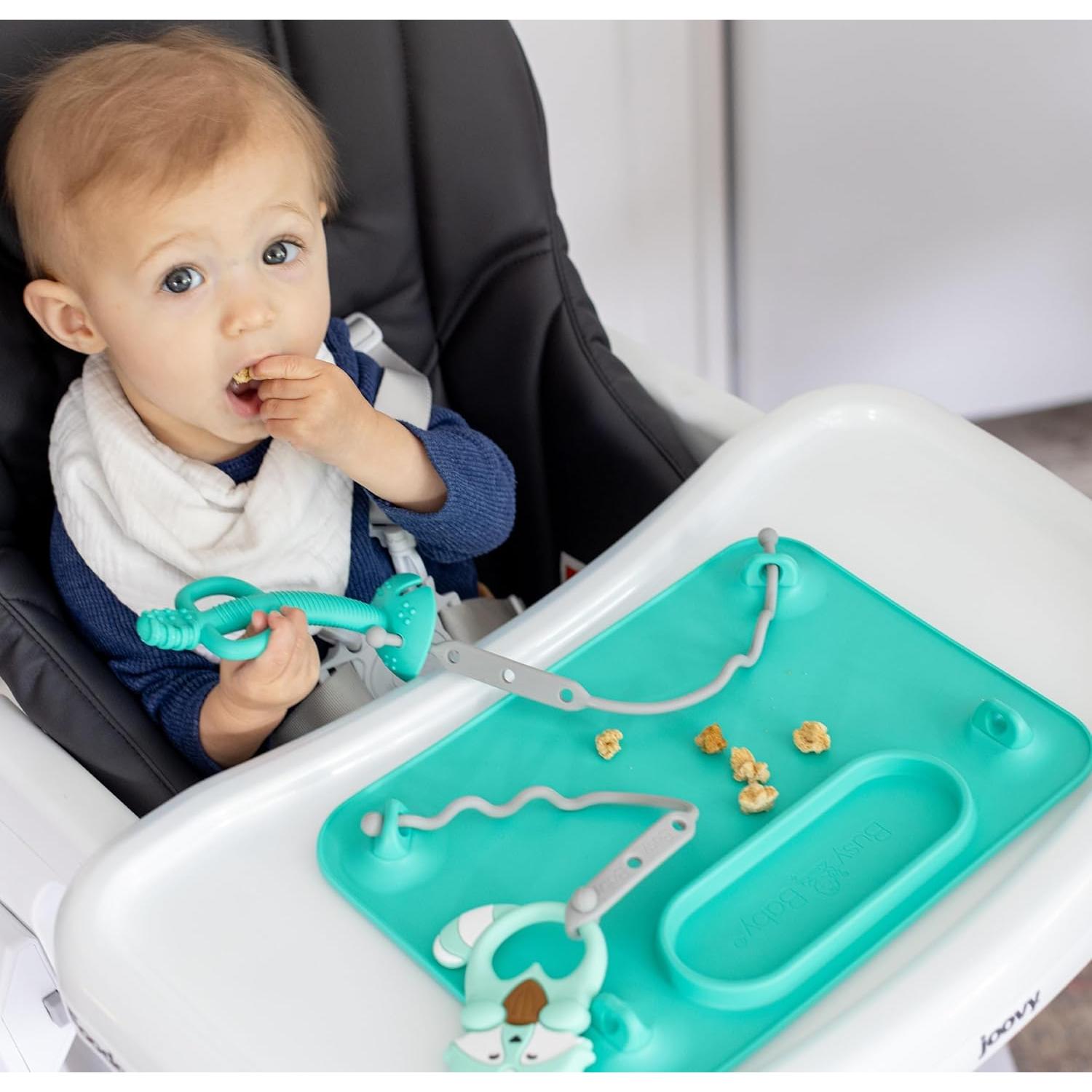 Cuchara de Entrenamiento Busy Baby Pewter - Silicona 100% Grado Alimenticio