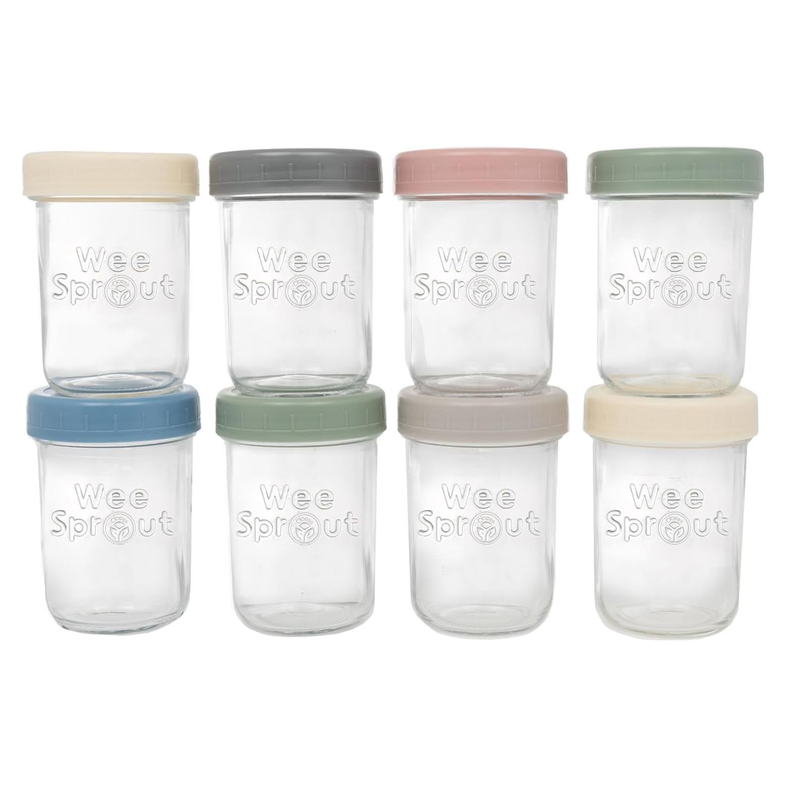 Frascos de Almacenamiento de Comida para Bebés WeeSprout 237ml Set de 8