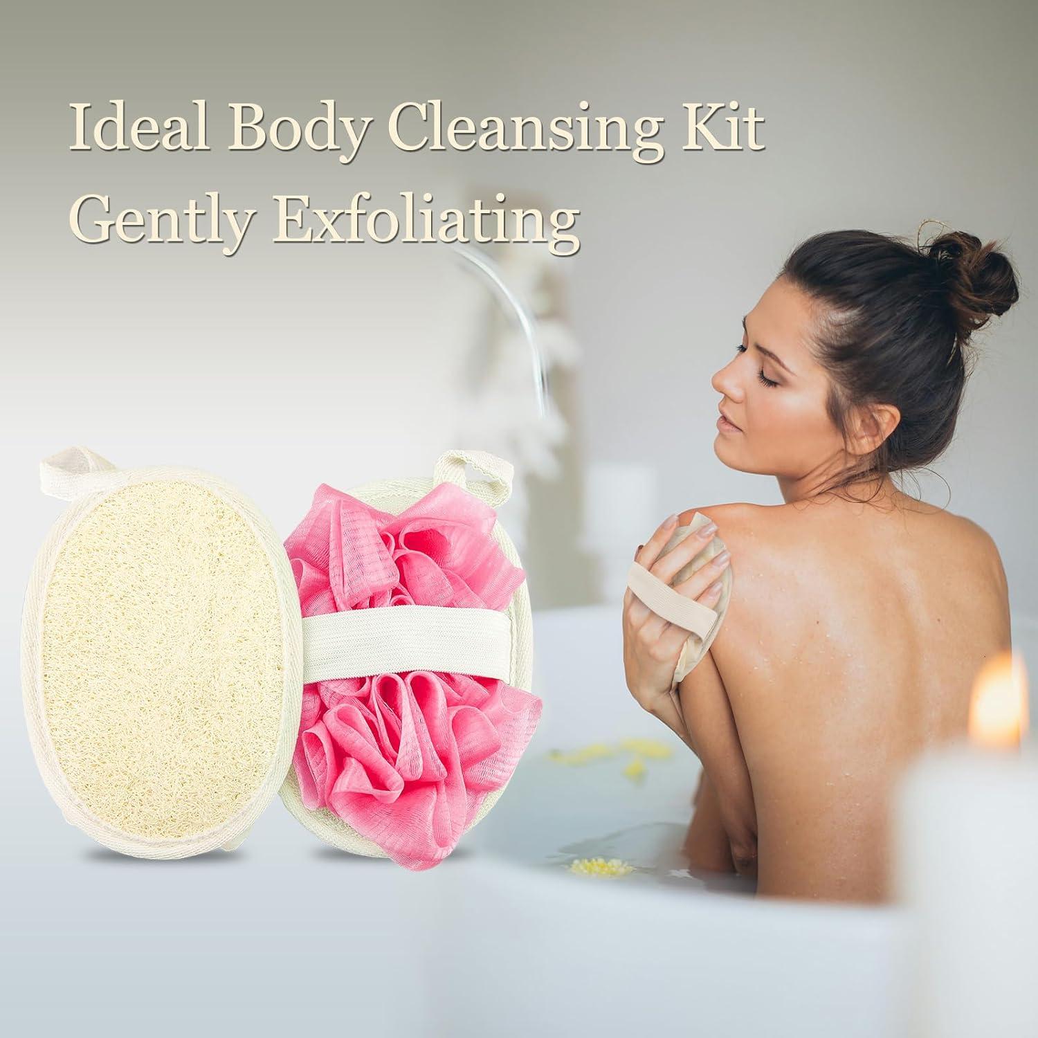 Esponja de Lufa Natural de Viaje NORXUAZE 2 Pcs Exfoliante