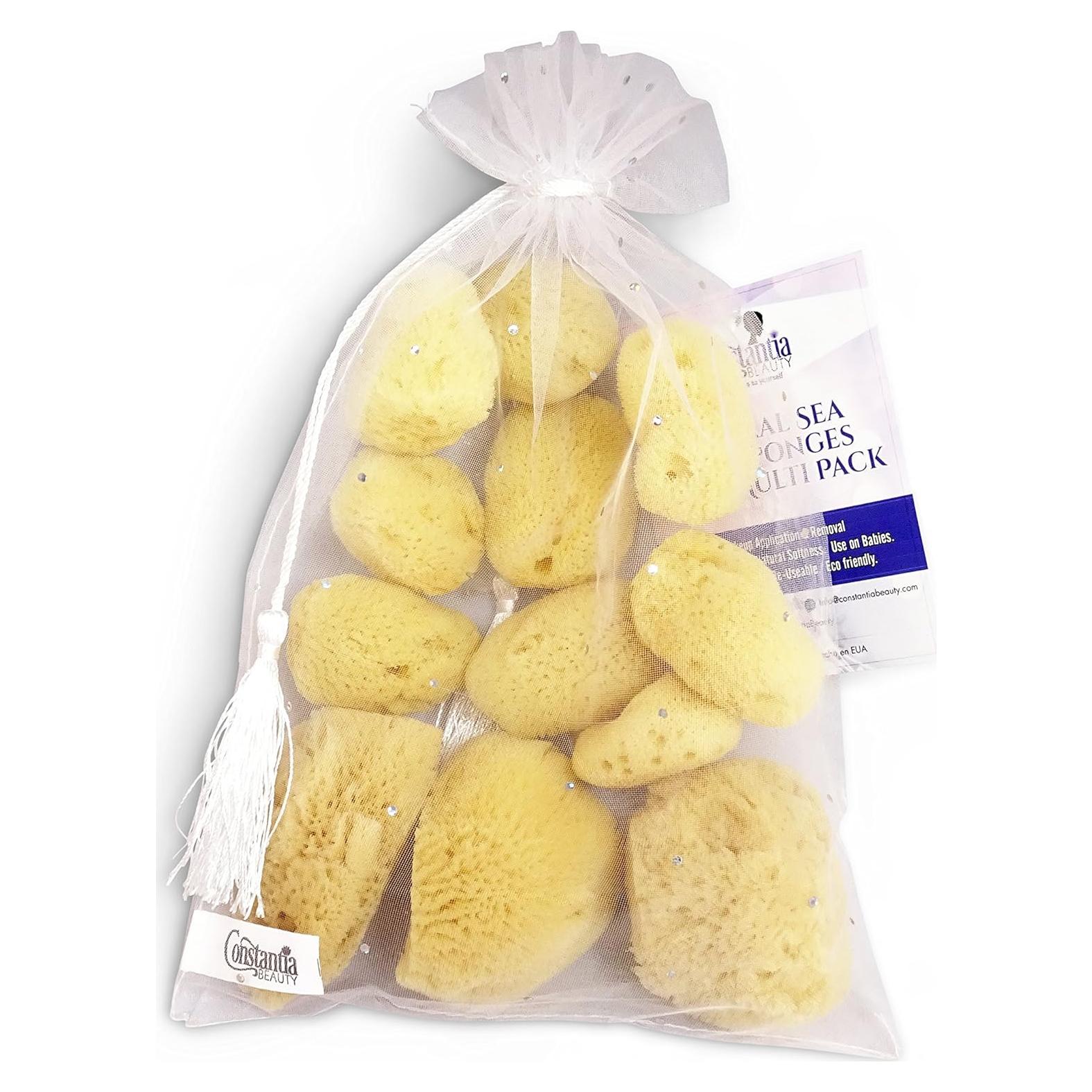 Esponjas de Mar Natural 12pk Constantia Beauty - 9 y 6.4 cm