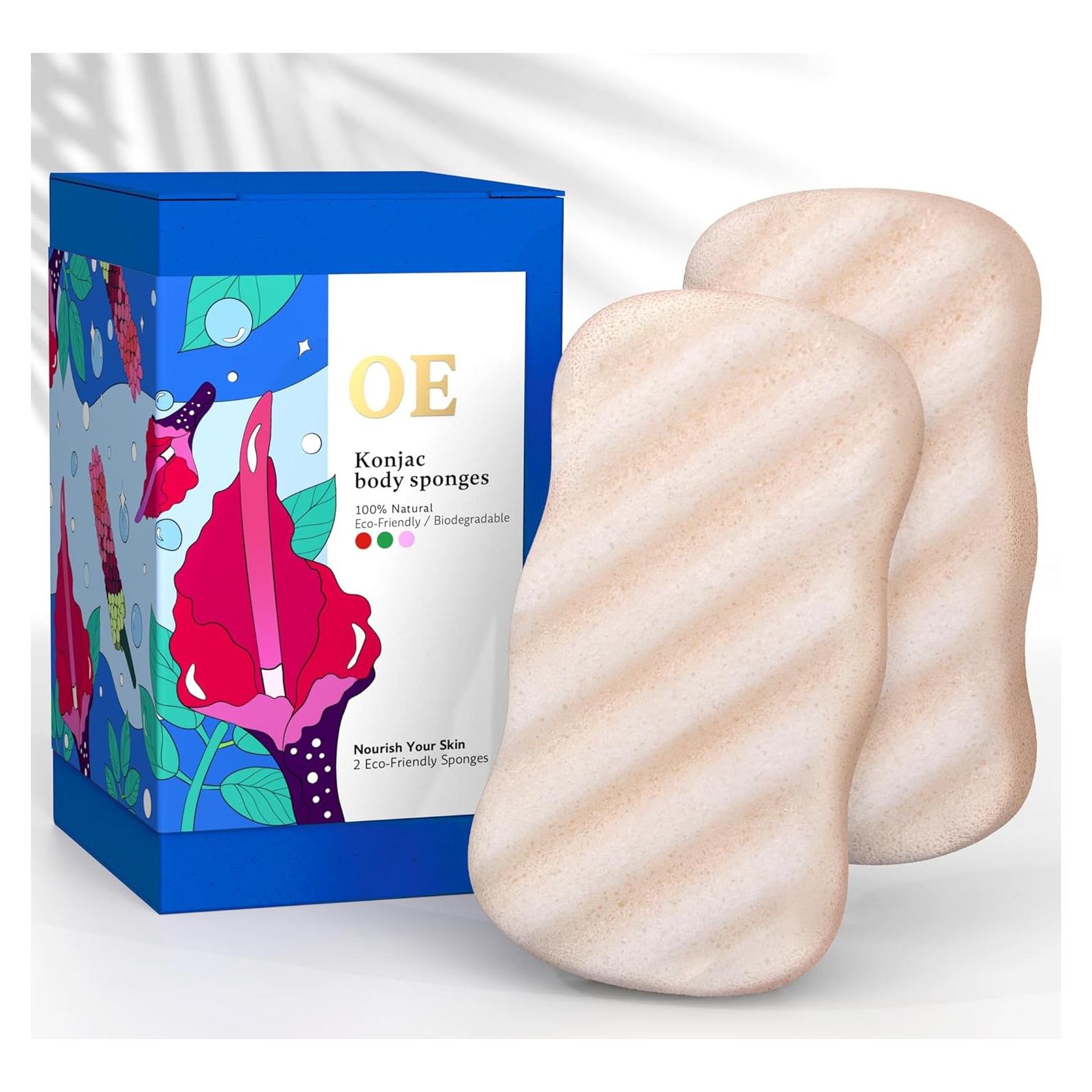 Esponjas Corporales de Konjac Our Earth Beauty - 2 Unidades 100% Naturales