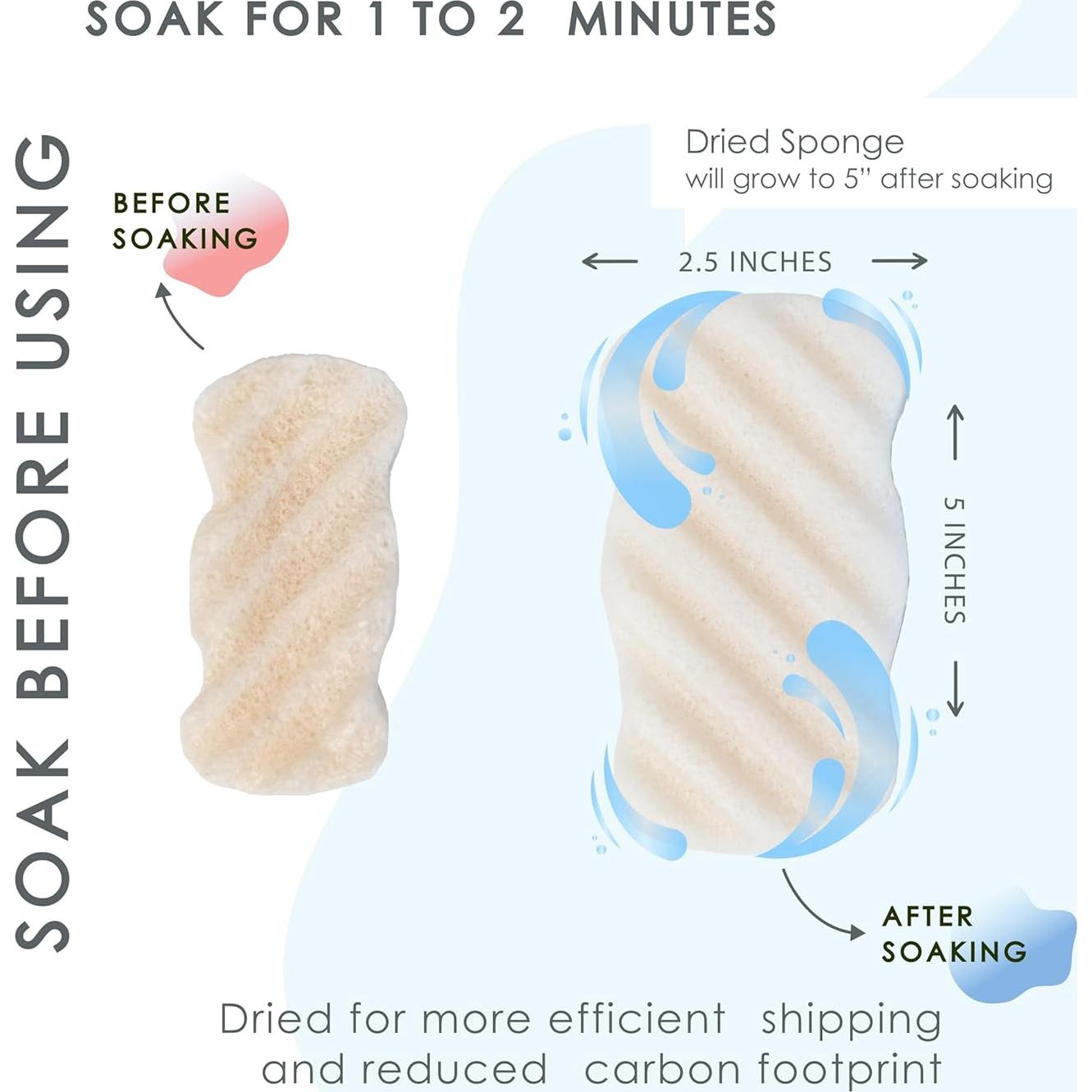 Esponjas Corporales de Konjac Our Earth Beauty - 2 Unidades 100% Naturales