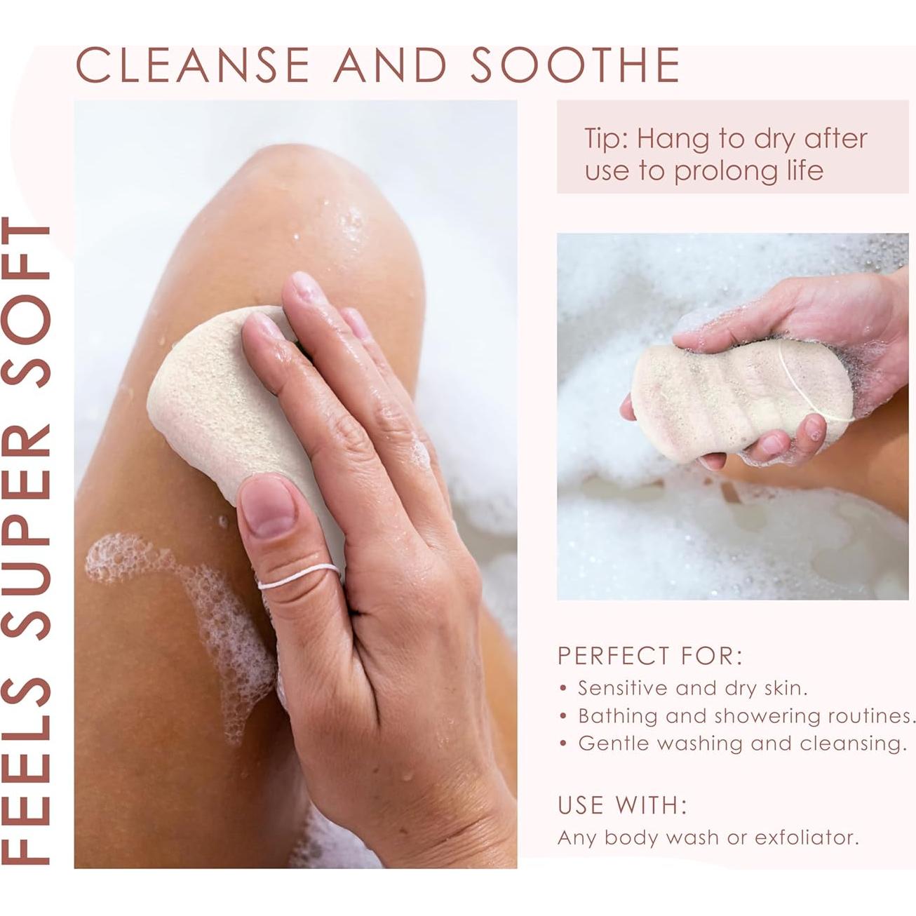 Esponjas Corporales de Konjac Our Earth Beauty - 2 Unidades 100% Naturales