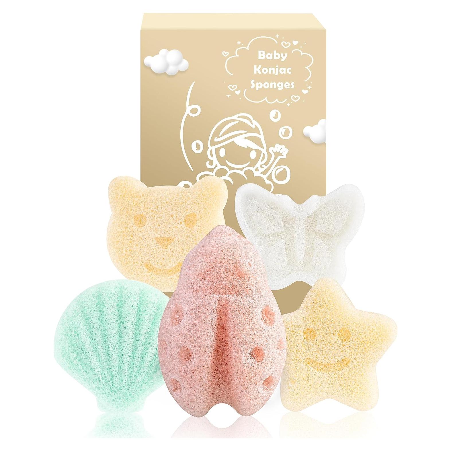 Esponjas de Baño Konjac para Bebés MoHern - 5 Piezas Suaves