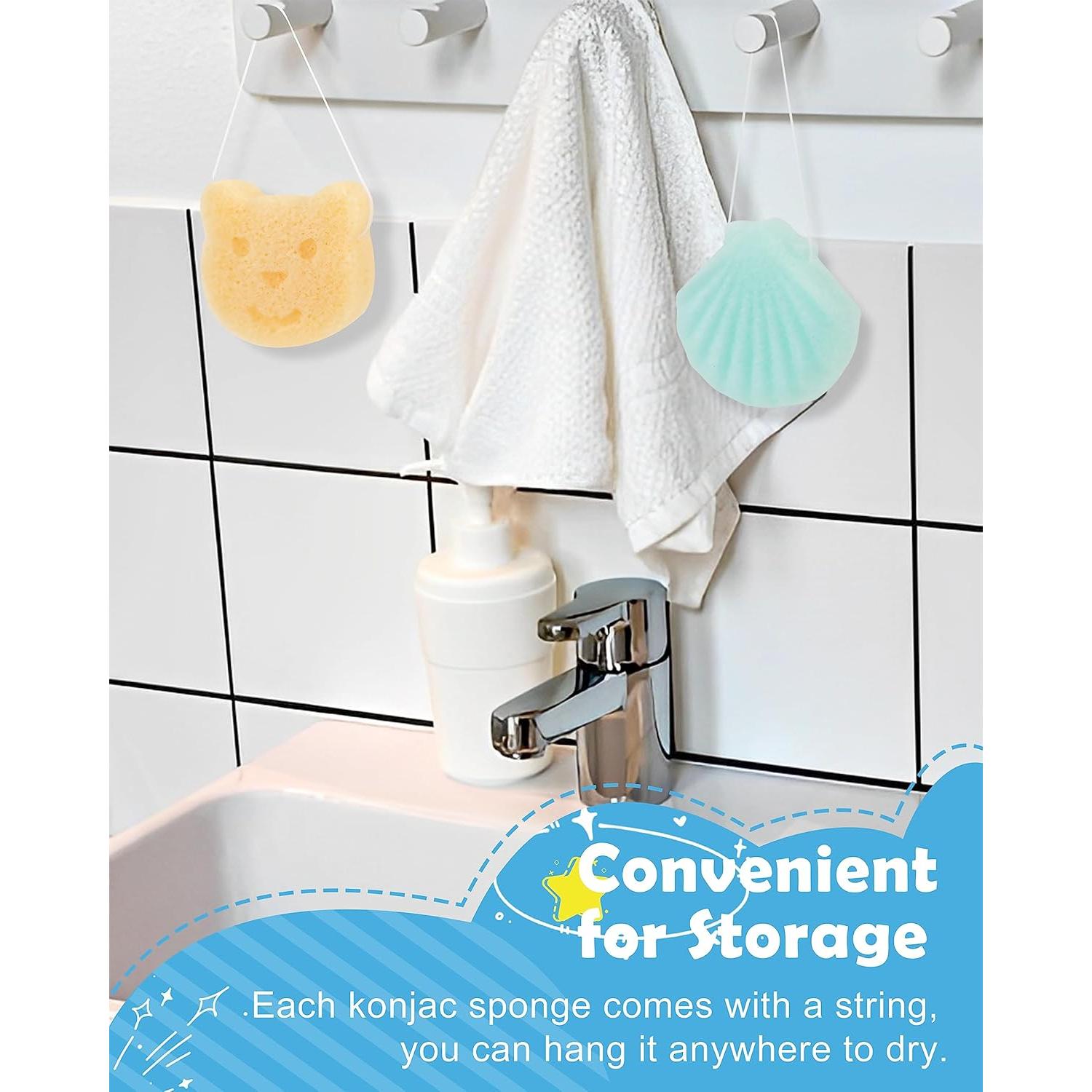 Esponjas de Baño Konjac para Bebés MoHern - 5 Piezas Suaves