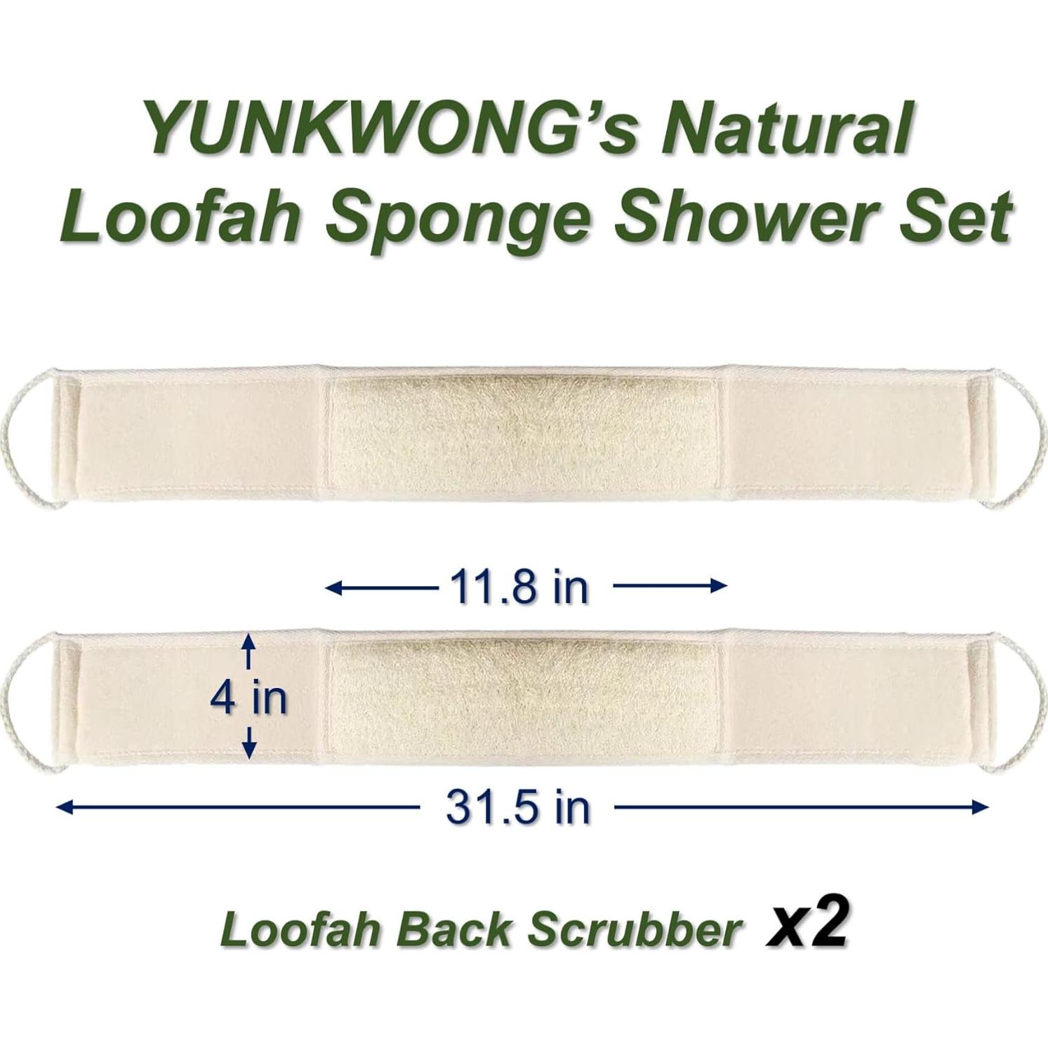 Esponja de Lufa Natural YUNKWONG 2 Piezas Exfoliante Ducha