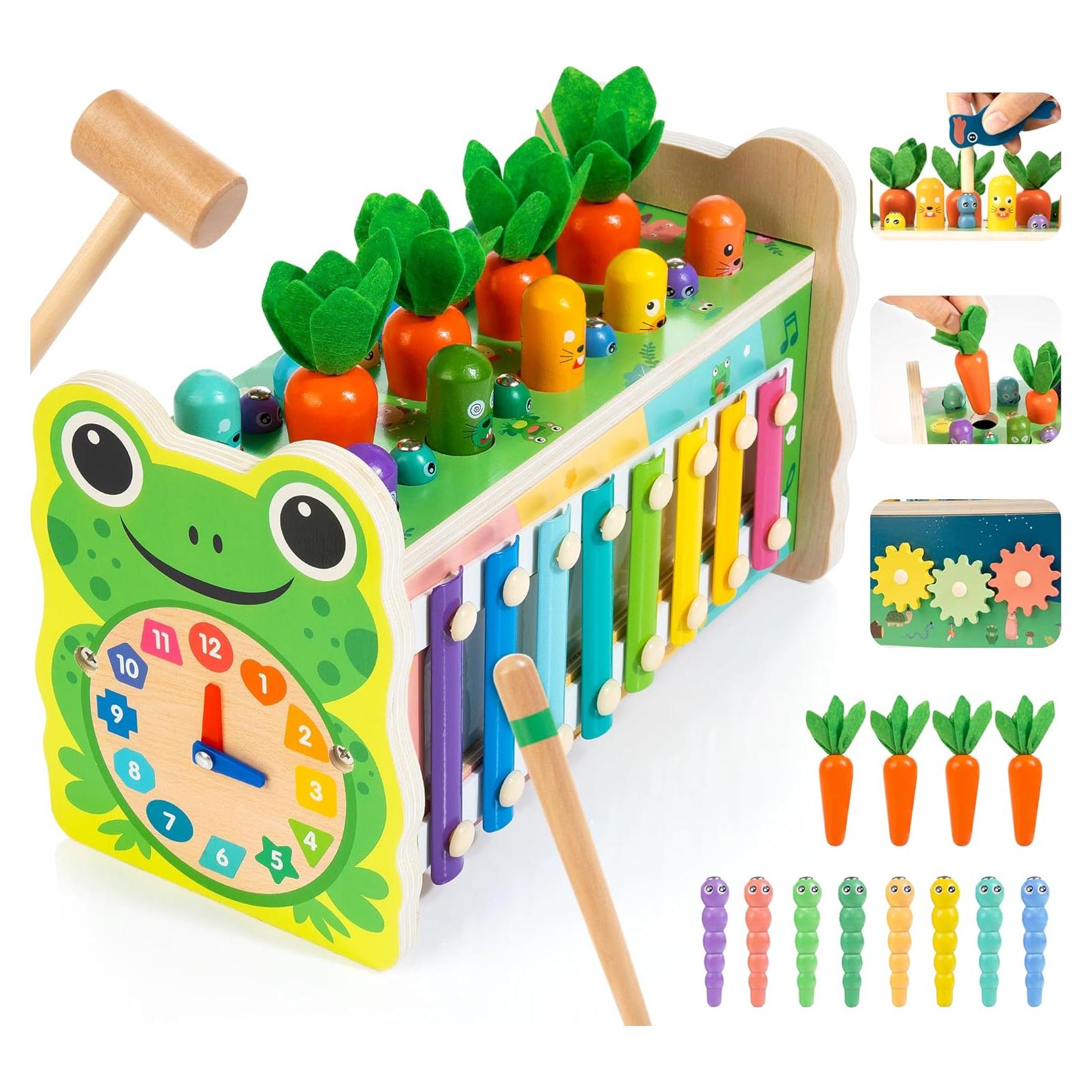 Juguete Montessori 6-en-1 de Madera Treewant para Niños 1-5 Años