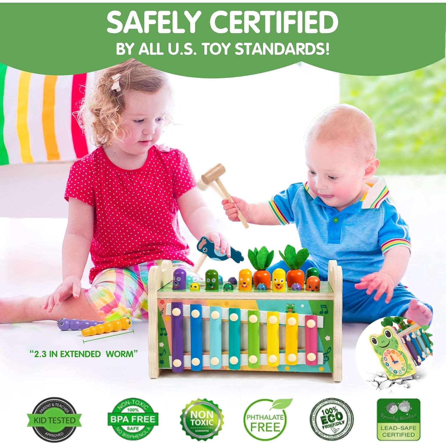 Juguete Montessori 6-en-1 de Madera Treewant para Niños 1-5 Años