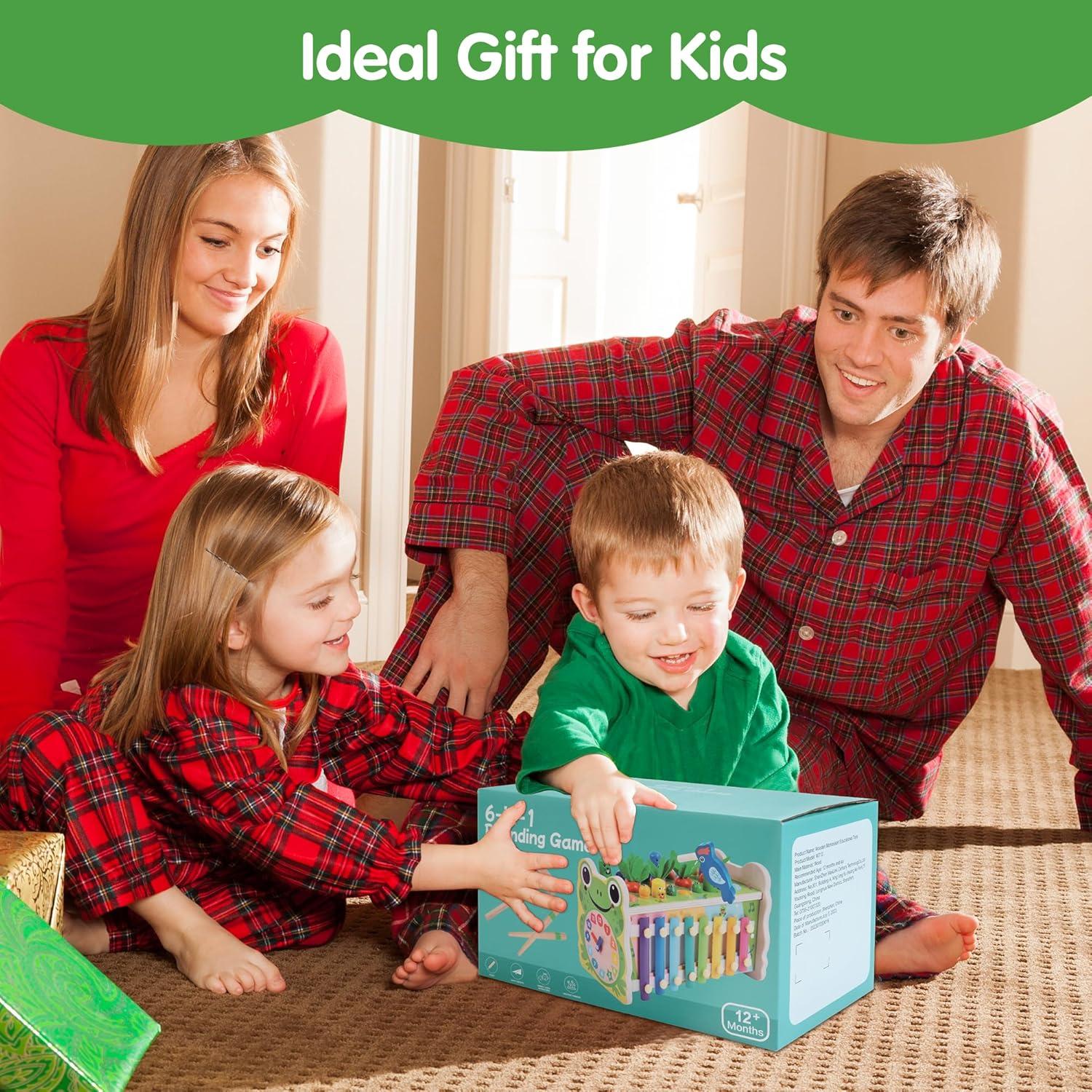 Juguete Montessori 6-en-1 de Madera Treewant para Niños 1-5 Años