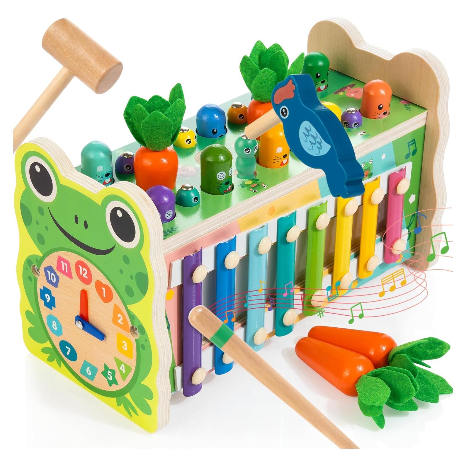 Juego Montessori de Madera 6 en 1 Amtreen para Niños 1-4 Años