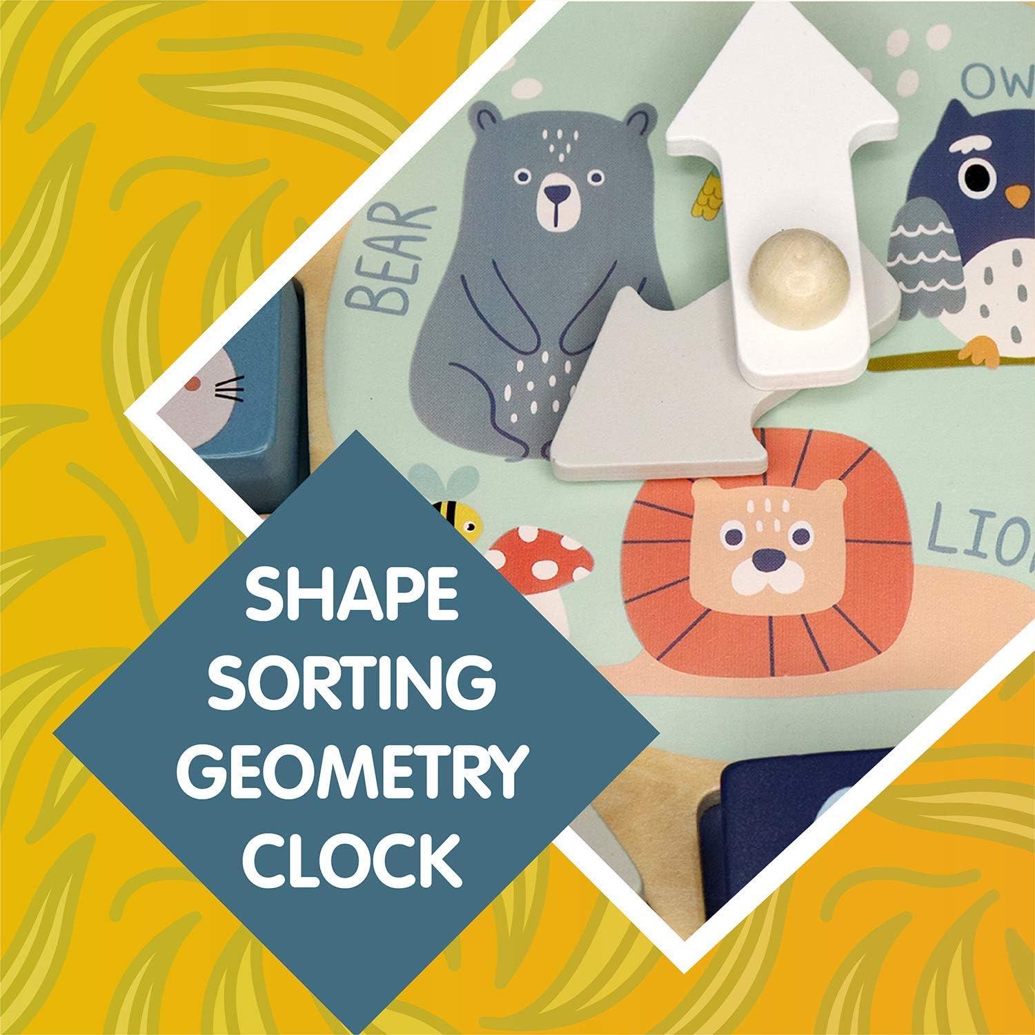 Reloj de Clasificación de Formas Leo & Friends - Juguete Educativo de Madera