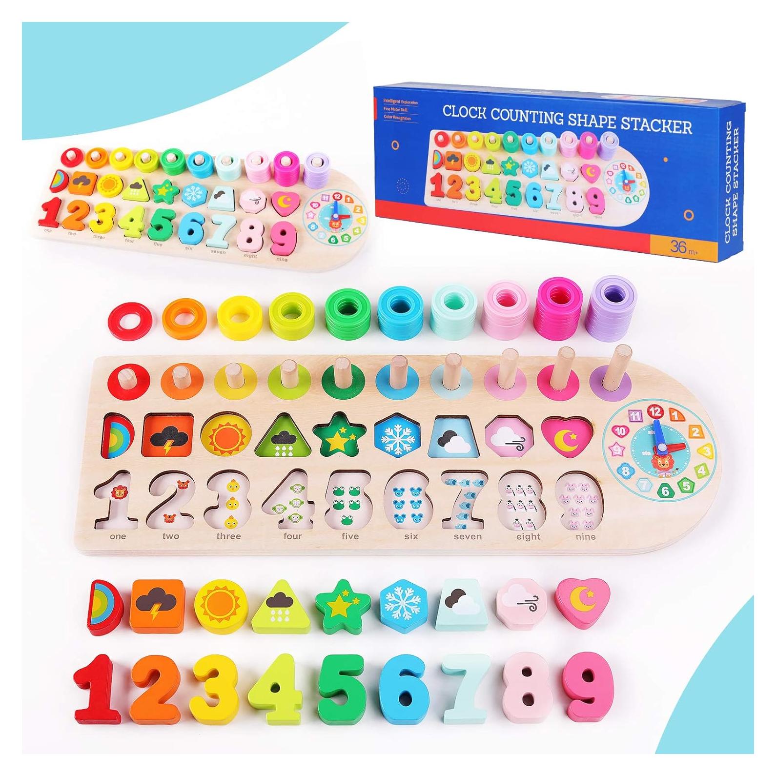 Juguete Educativo Montessori QZMTOY 4 en 1 para Niños 3-5 Años