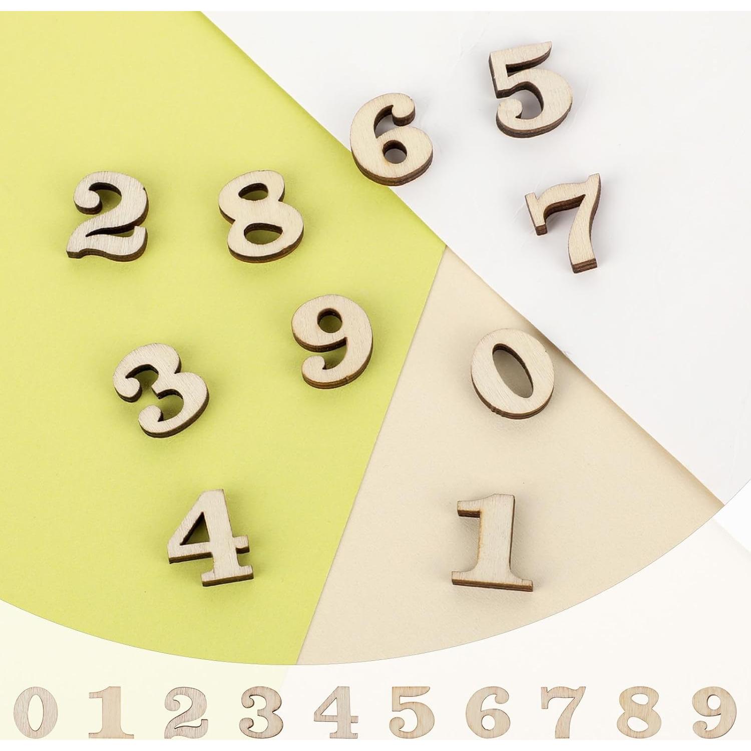 Números de Madera Natural Molain 100 Piezas 15mm DIY