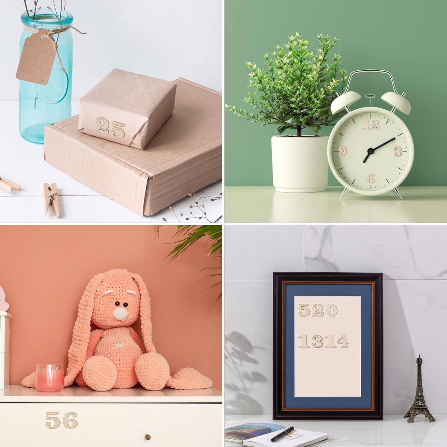 Números de Madera Natural Molain 100 Piezas 15mm DIY