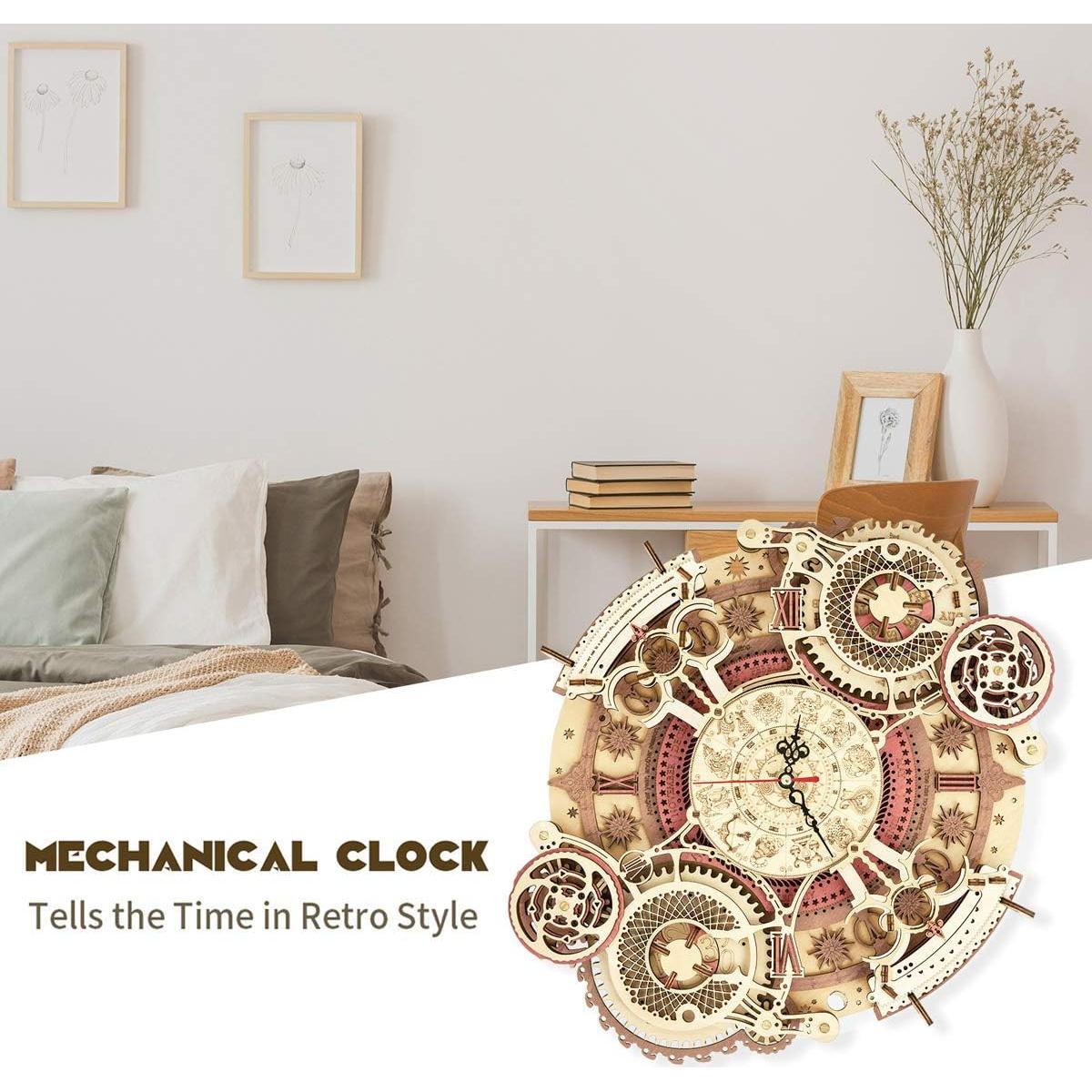 Reloj Puzzle de Madera 3D ROKR Modelo 12" (30.48 cm) DIY