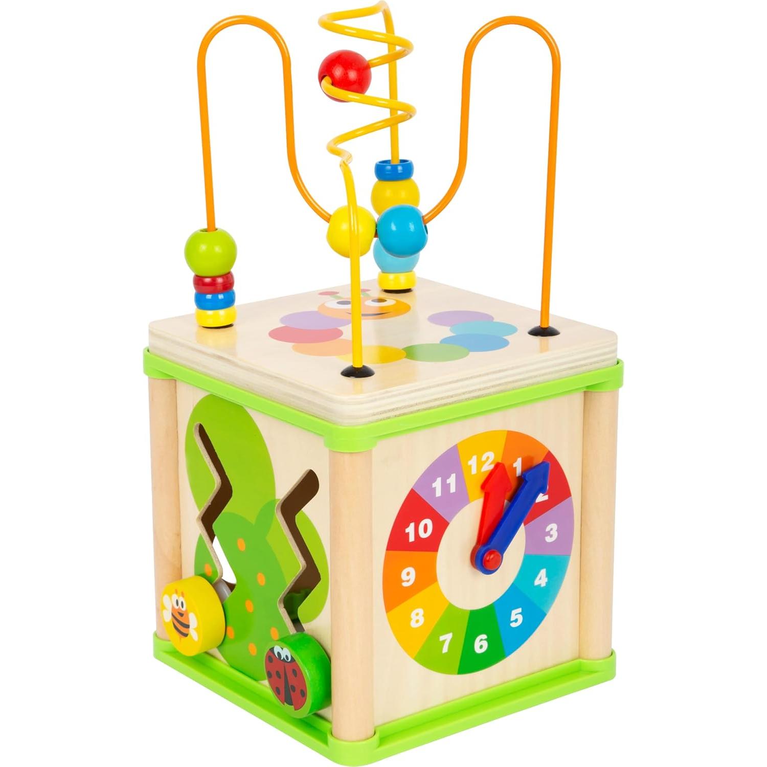 Cubo de Actividad de Madera Small Foot - Juguete 5 en 1 para Bebés
