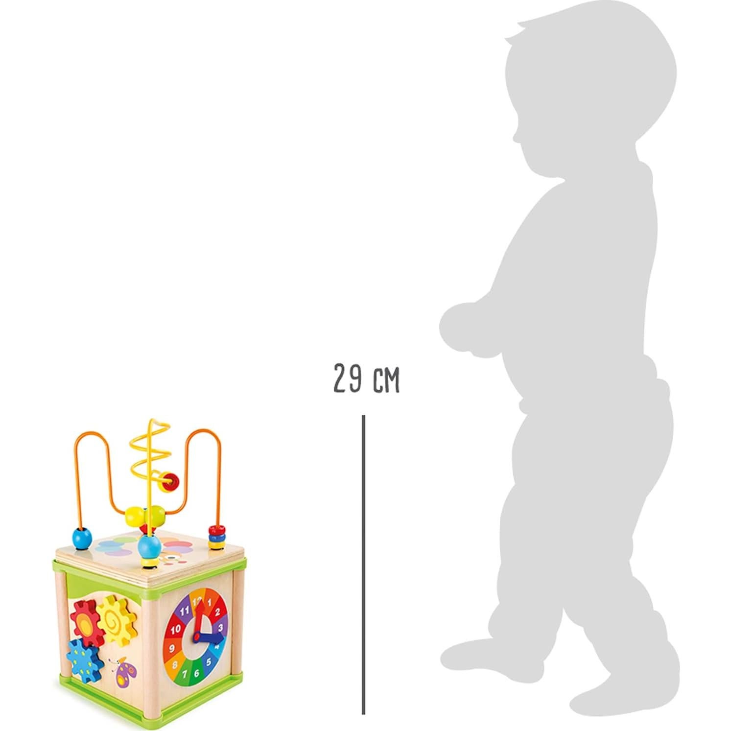 Cubo de Actividad de Madera Small Foot - Juguete 5 en 1 para Bebés
