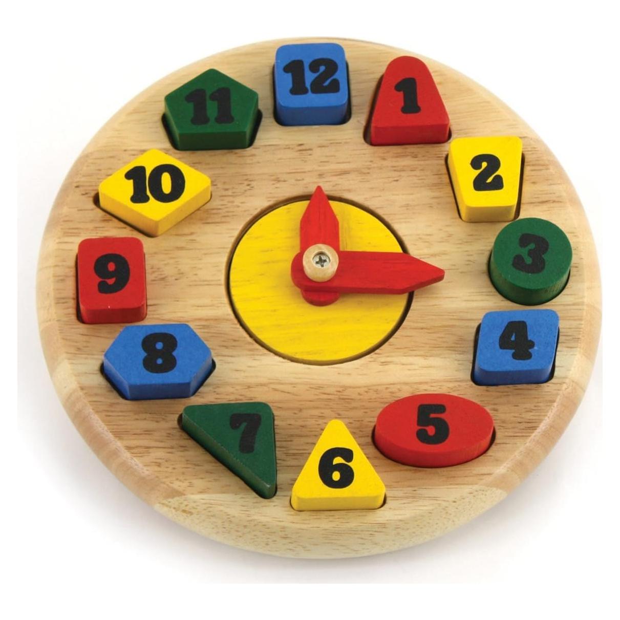 Reloj Táctil Educativo de Madera MaxiAids 22 cm