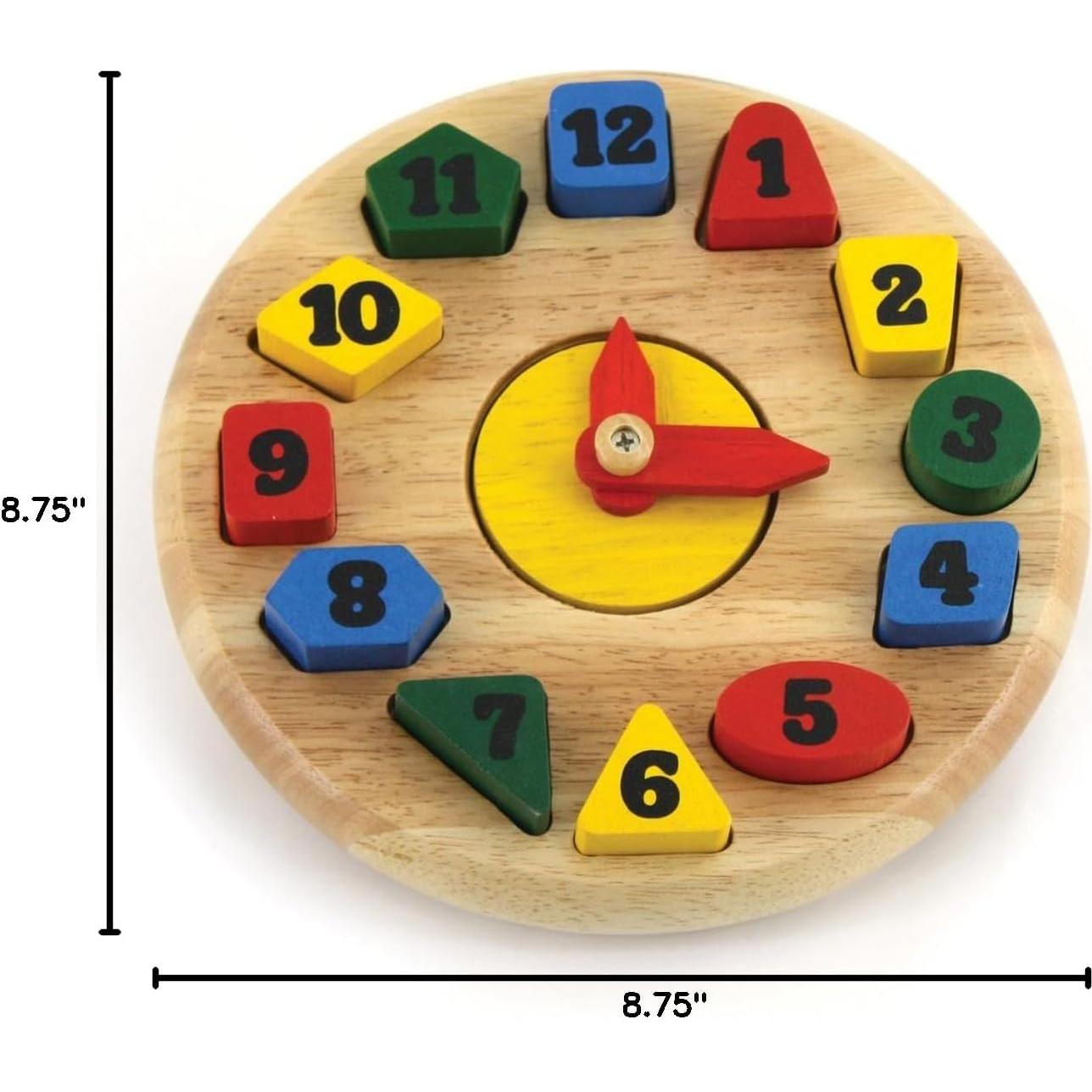 Reloj Táctil Educativo de Madera MaxiAids 22 cm