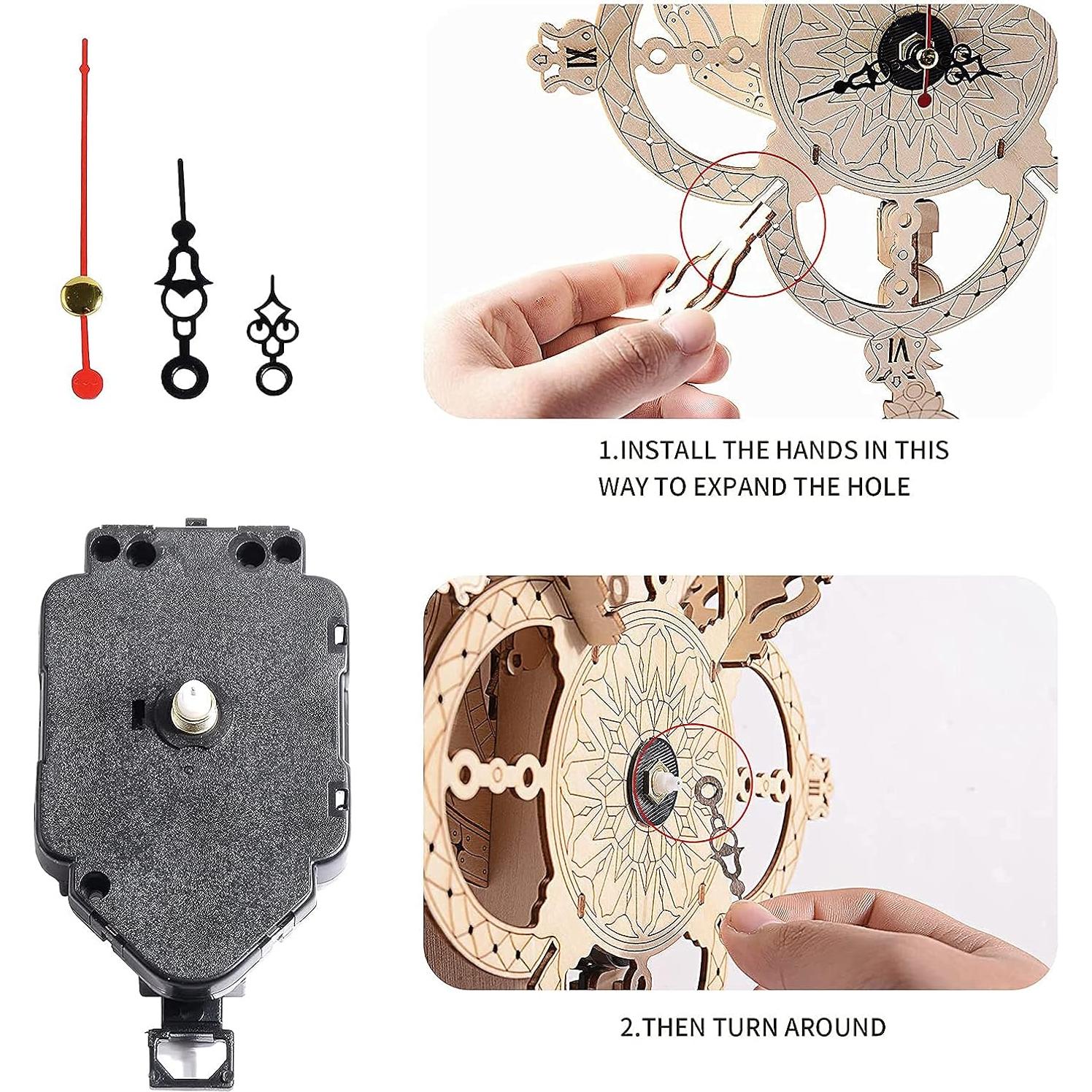 Reloj de Puzzle de Madera 3D Jigtoy Barroco Colgante