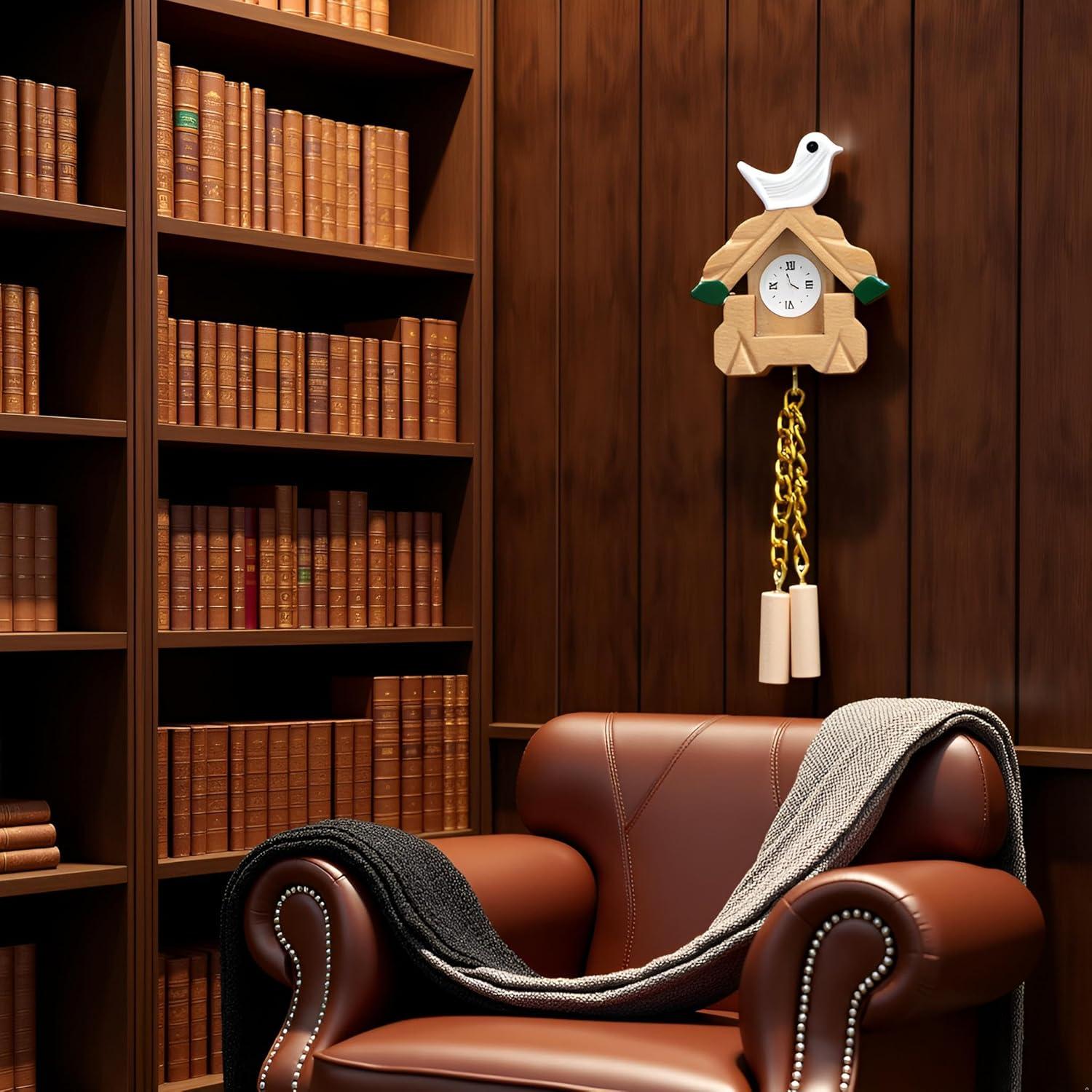 Reloj de Cuco Miniatura de Madera Jowxsx 1/12 para Casa de Muñecas