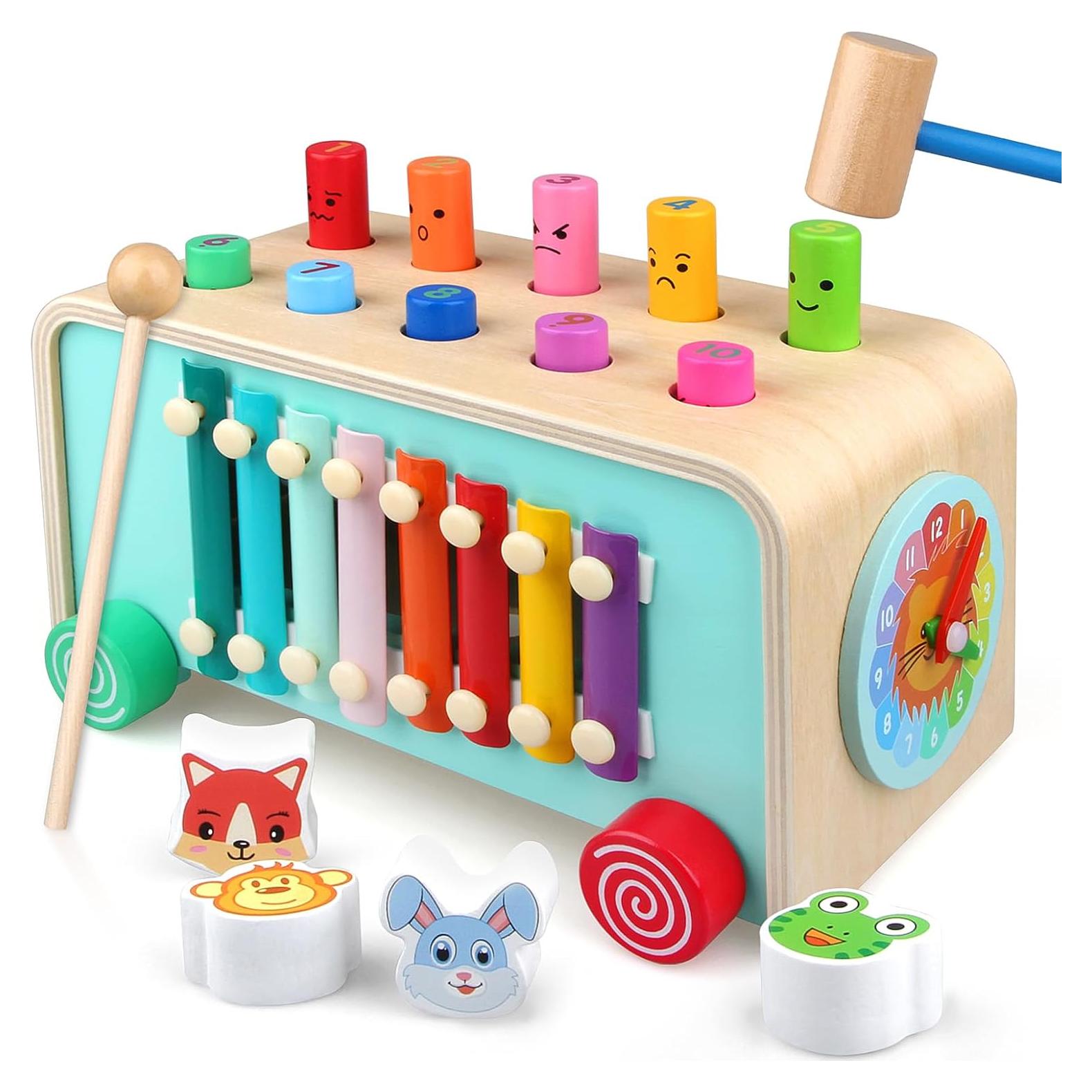 Juguete Educativo Montessori LAAVII Martillo y Xilófono 24 cm