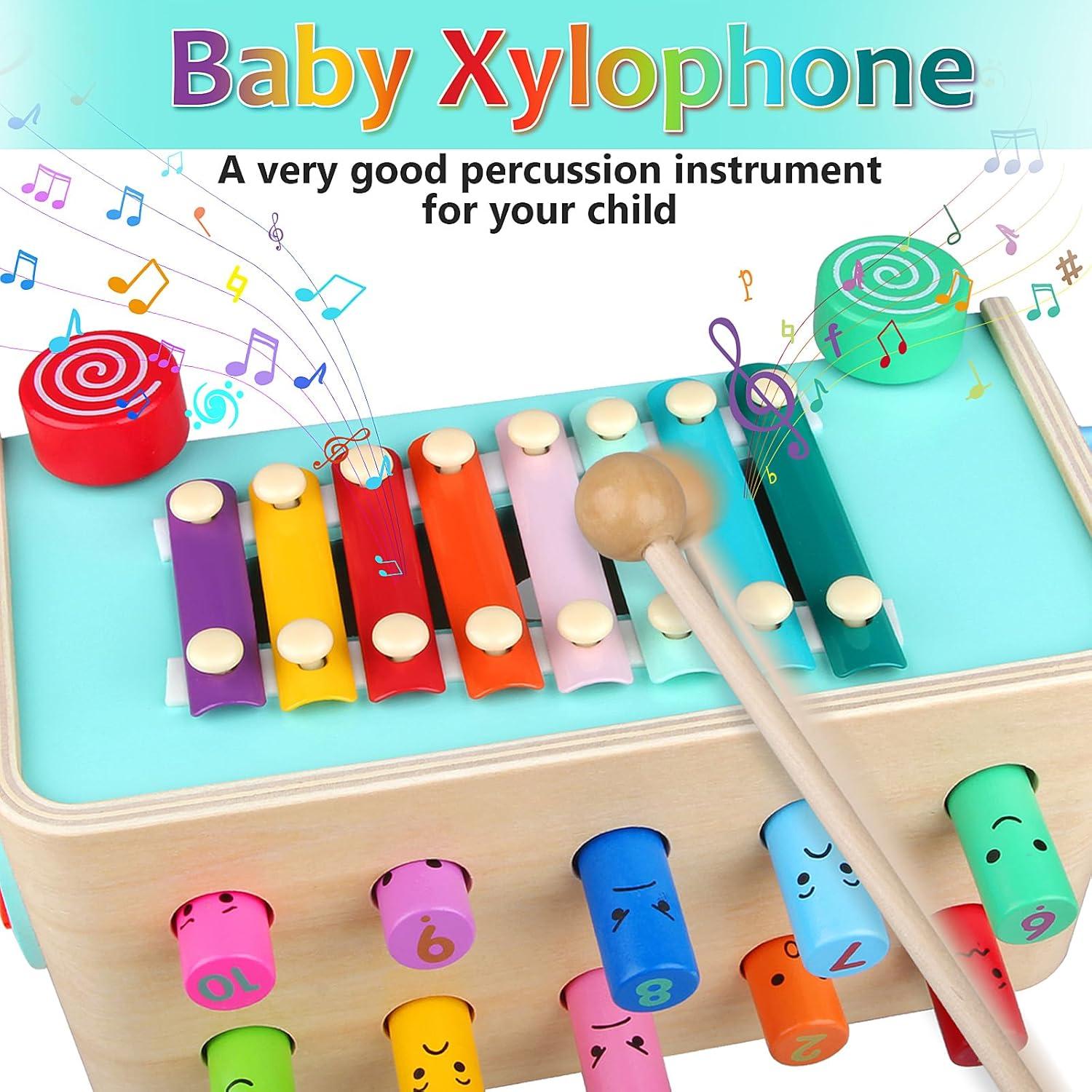 Juguete Educativo Montessori LAAVII Martillo y Xilófono 24 cm