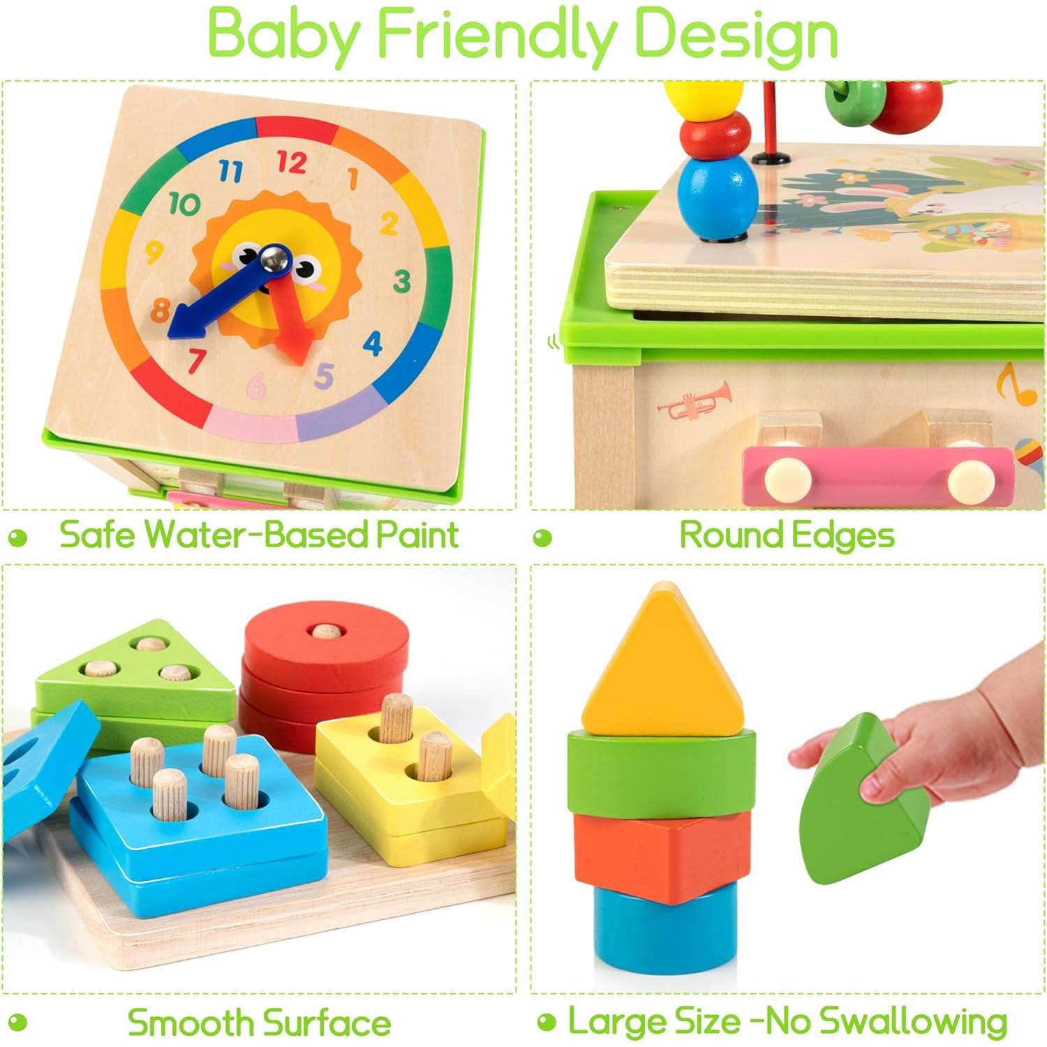 Cubo de Actividades de Madera 7-en-1 ShenZhen Wisewood