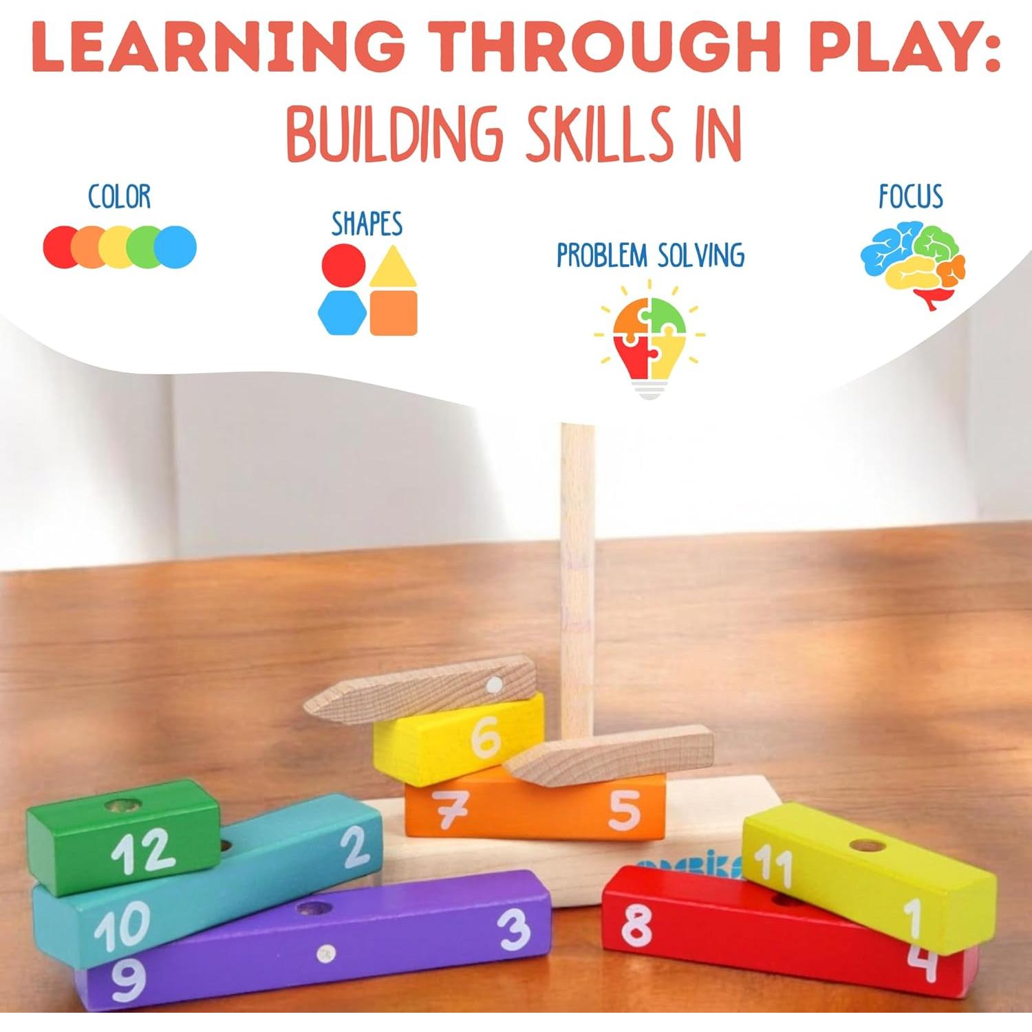 Kit de Reloj de Madera Montessori Wise ELK - Juguete Educativo