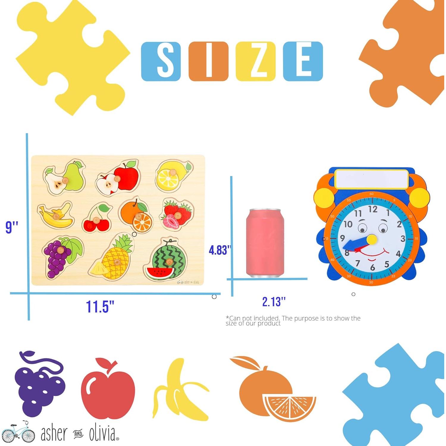 Rompecabezas de Madera Asher y Olivia - 6 Temas + Estante