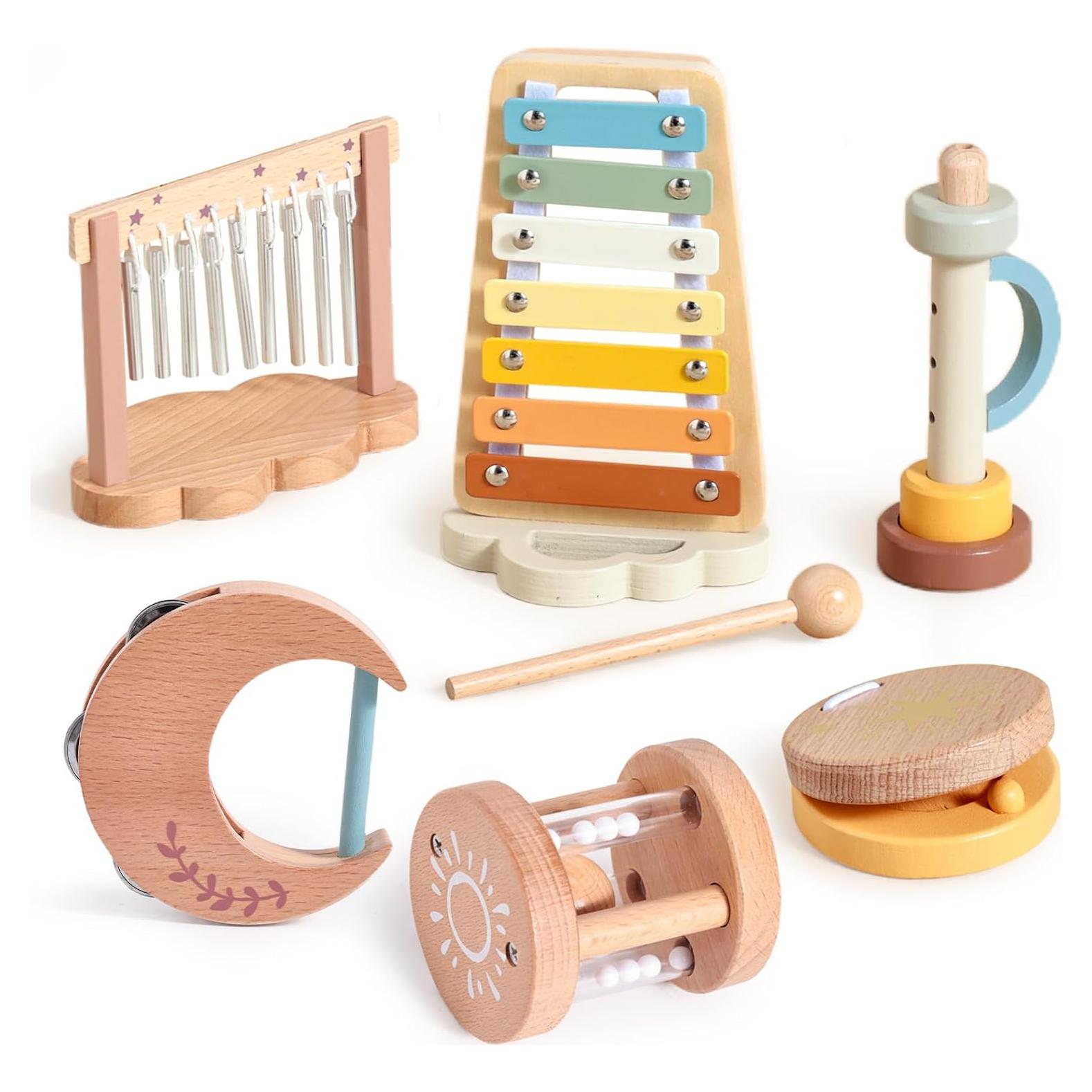 Set de Instrumentos Musicales de Madera Ikubigu para Bebés