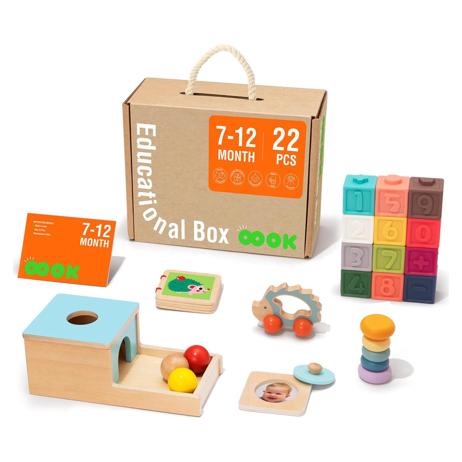 Set Educativo Montessori TOOKYLAND 7-12 Meses Juguetes de Madera