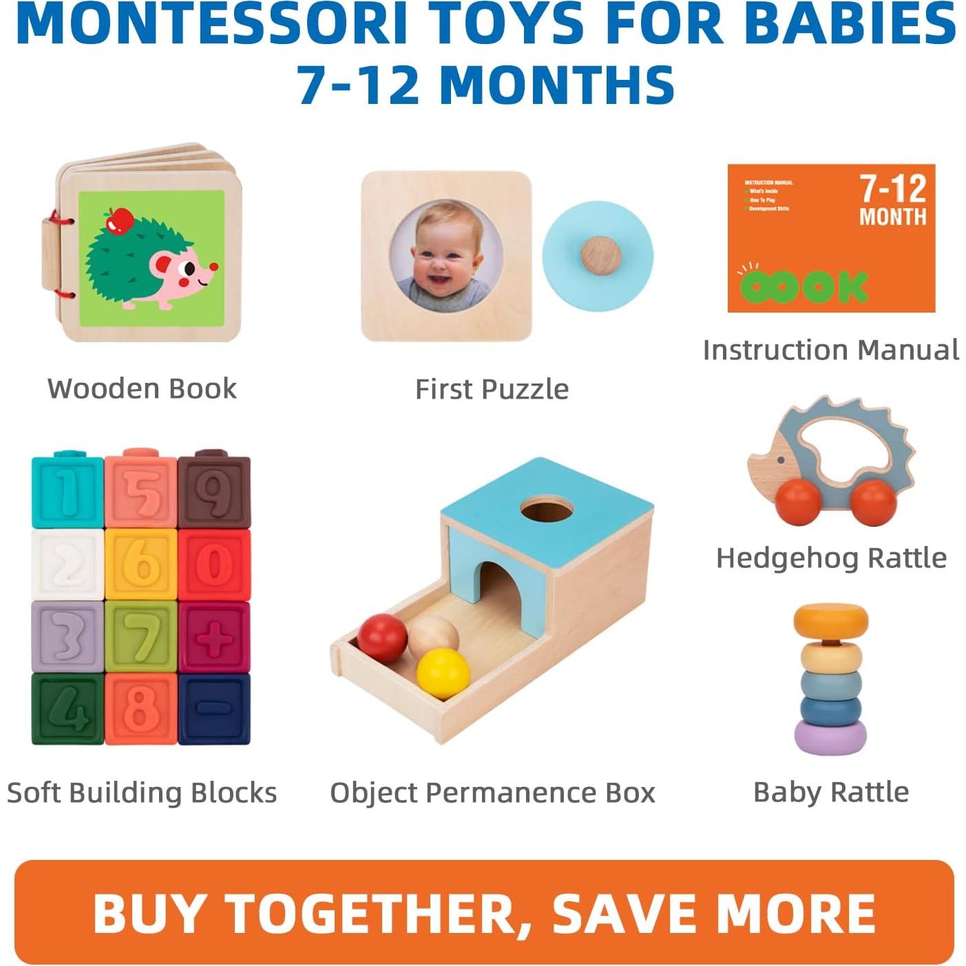 Set Educativo Montessori TOOKYLAND 7-12 Meses Juguetes de Madera