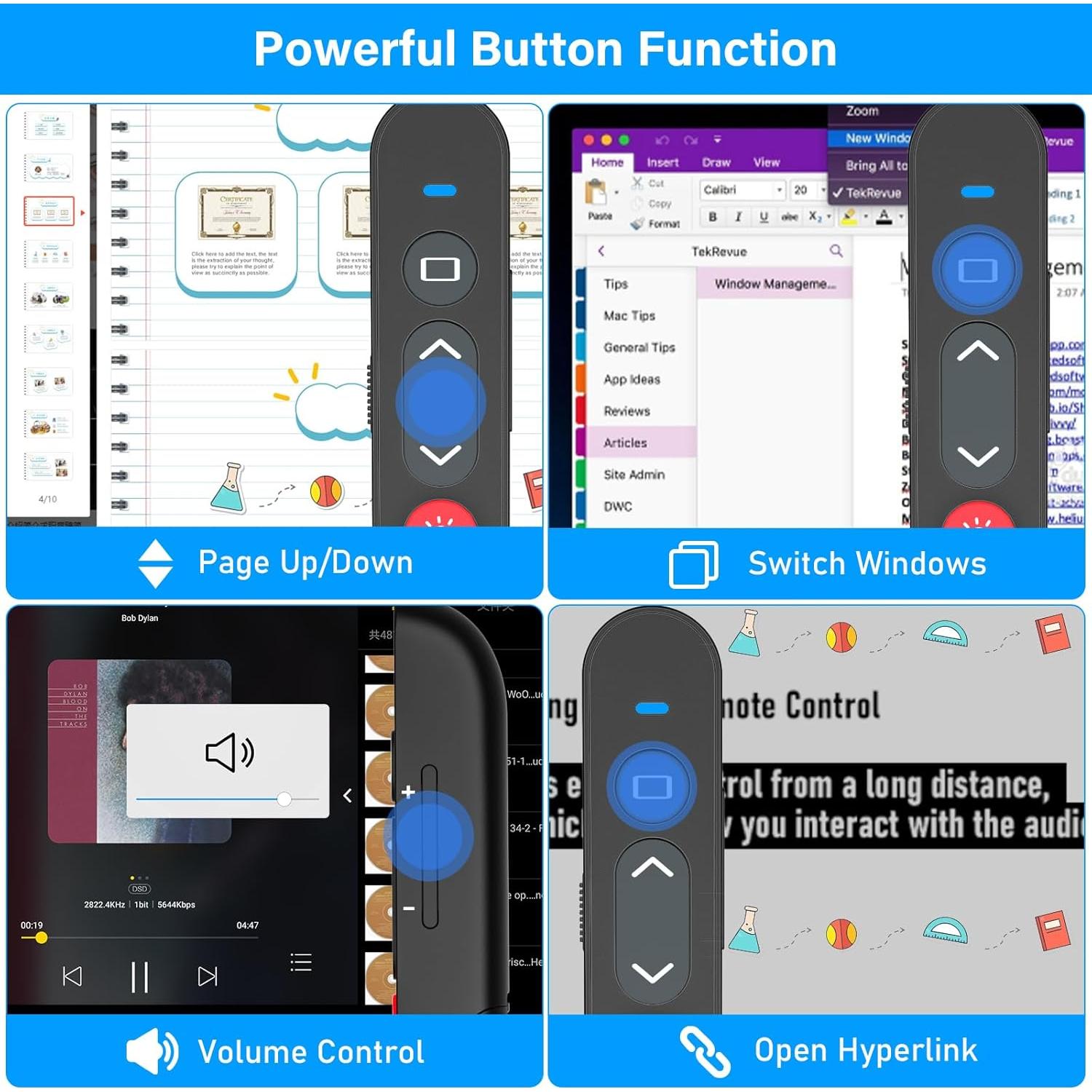 Control Remoto Presentador Inalámbrico USB Quro RLP2001