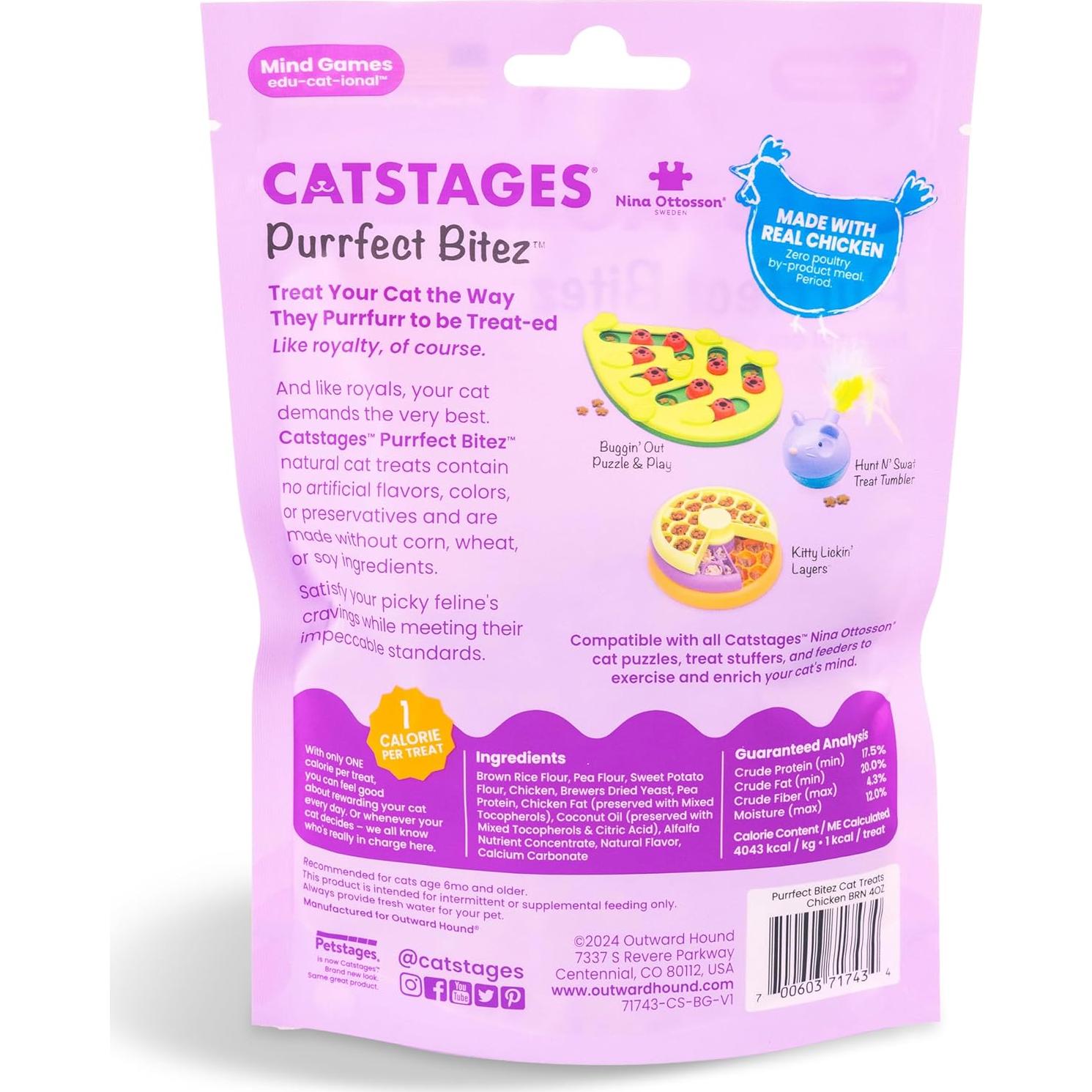 Galletas Naturales para Gatos Catstages Purrfect Bitez 113g Pollo