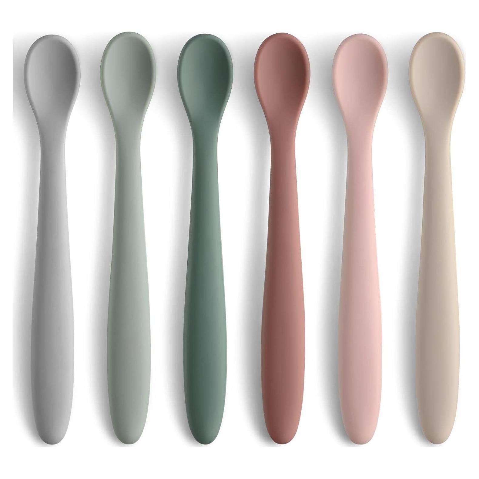 Cucharas de Silicona para Bebés NETANY - 6 Piezas, 16 cm