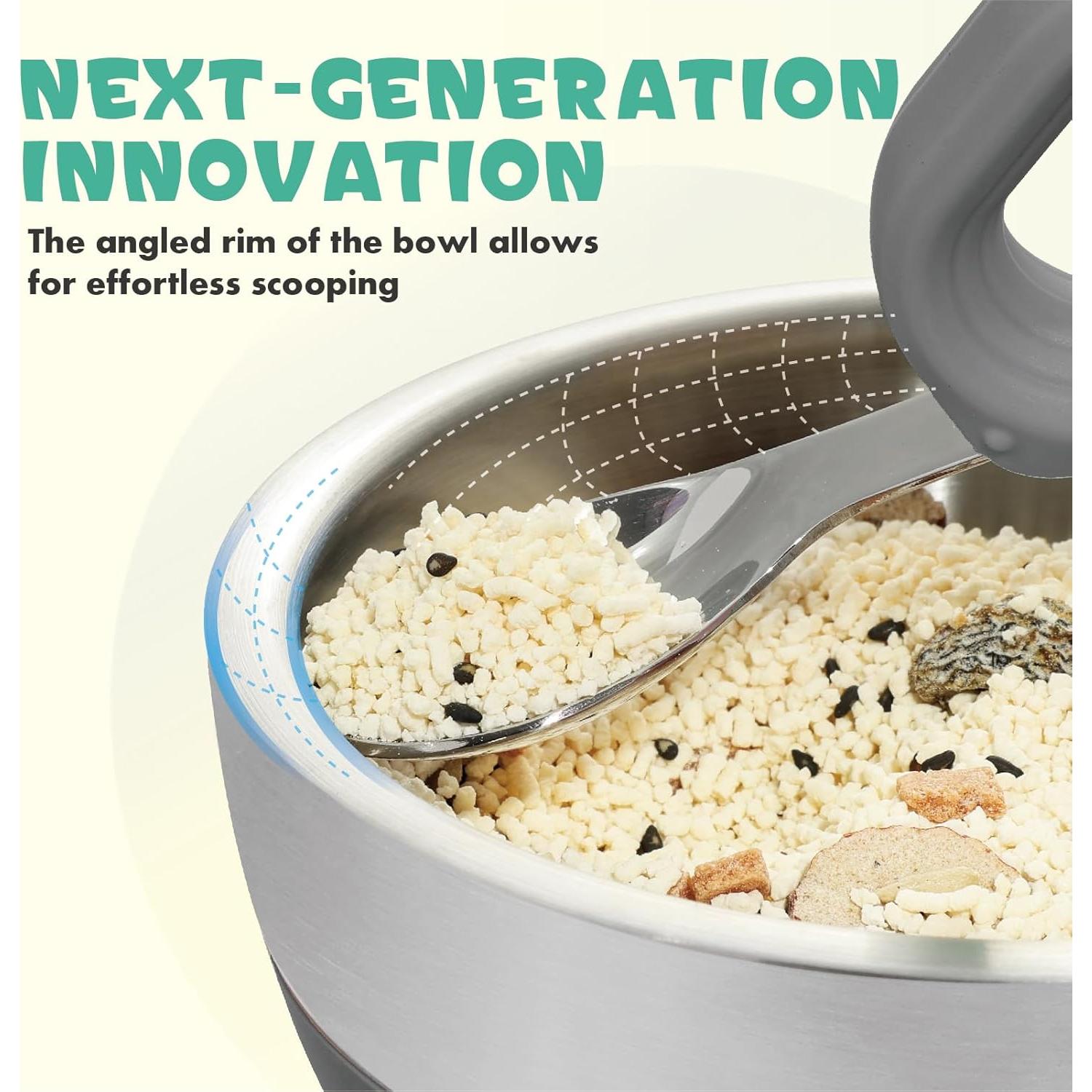 Tazón de Succión MR. CHOU Acero Inoxidable 18/8 Gris 381g