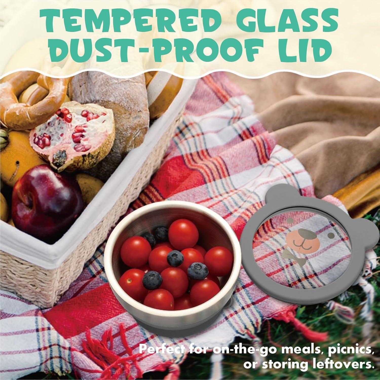 Tazón de Succión MR. CHOU Acero Inoxidable 18/8 Gris 381g