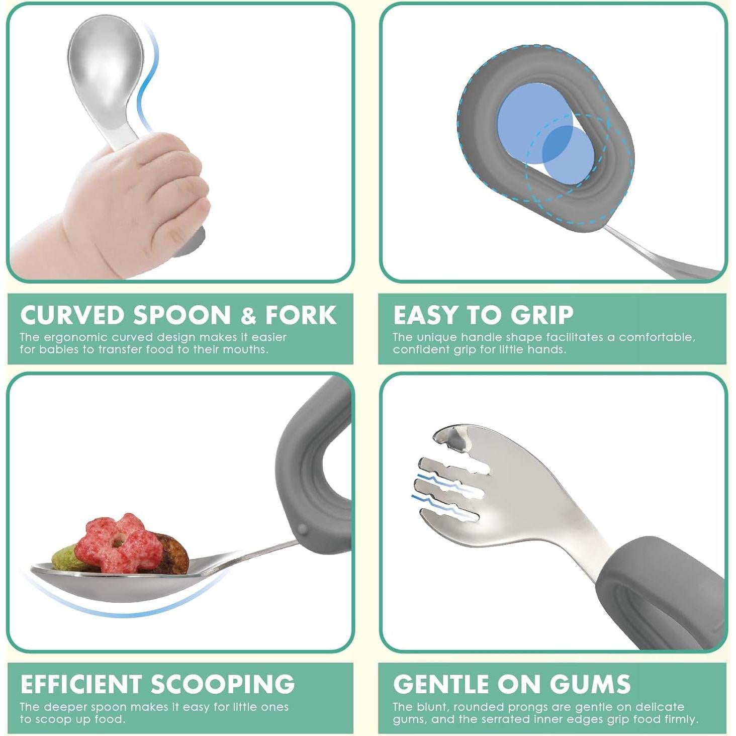 Tazón de Succión MR. CHOU Acero Inoxidable 18/8 Gris 381g