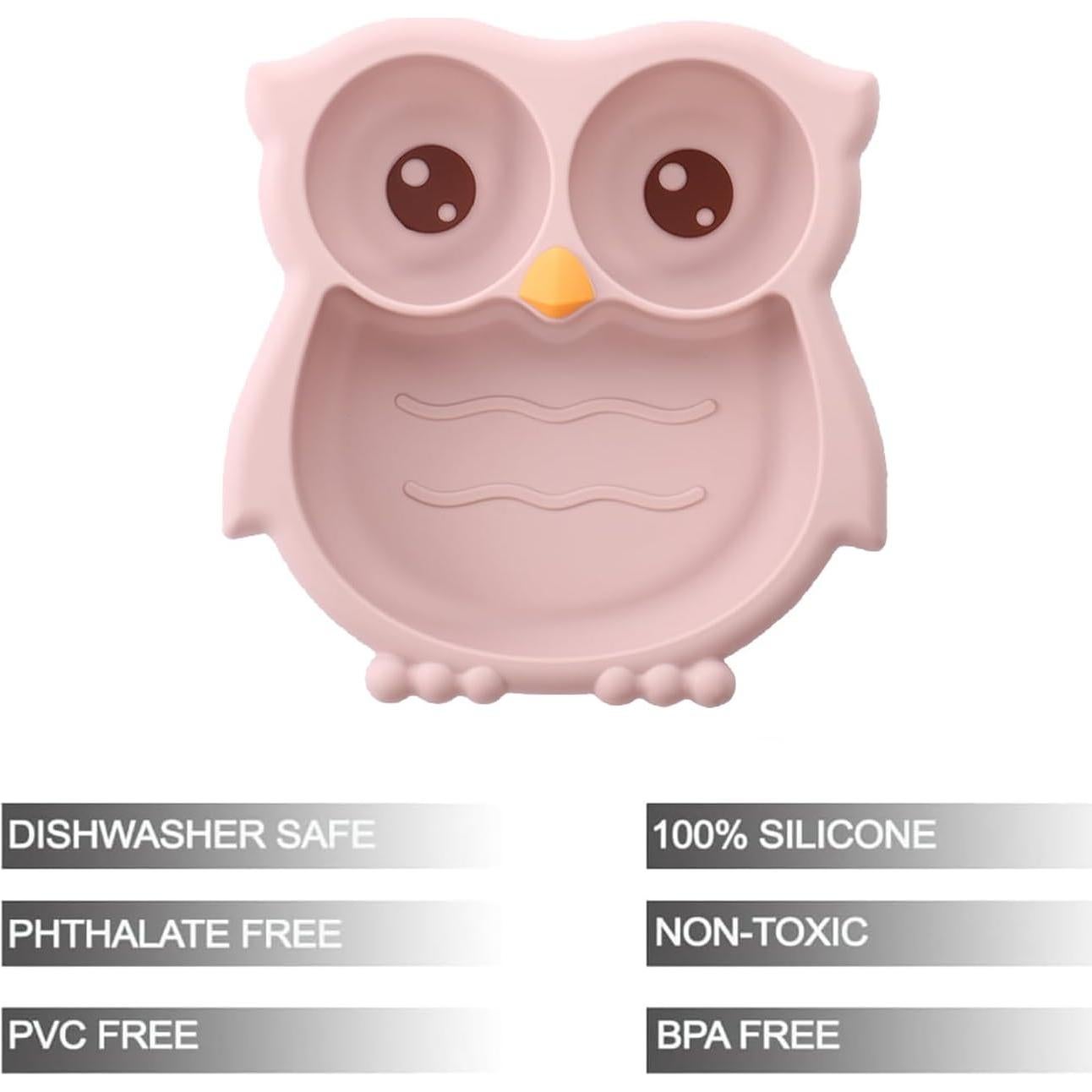 Plato de Silicona PandaEar para Niños Pequeños Rosa