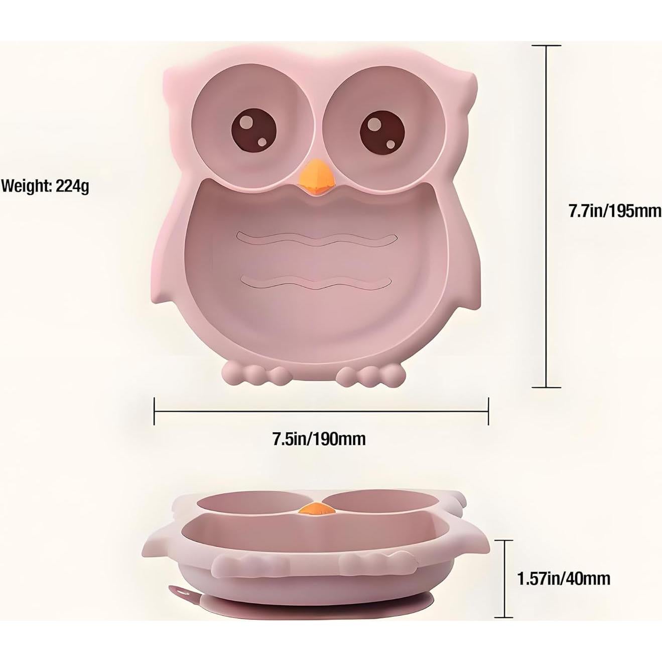 Plato de Silicona PandaEar para Niños Pequeños Rosa