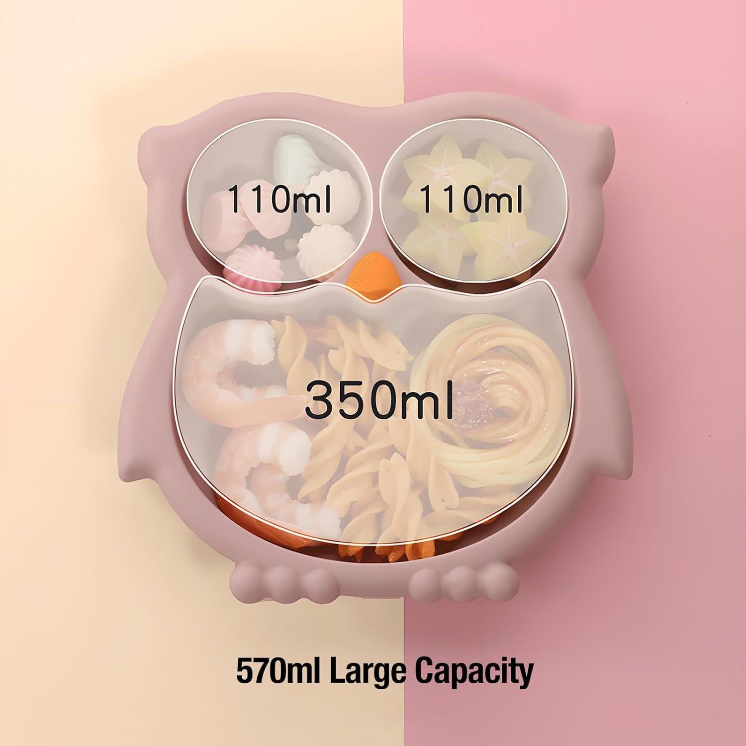 Plato de Silicona PandaEar para Niños Pequeños Rosa