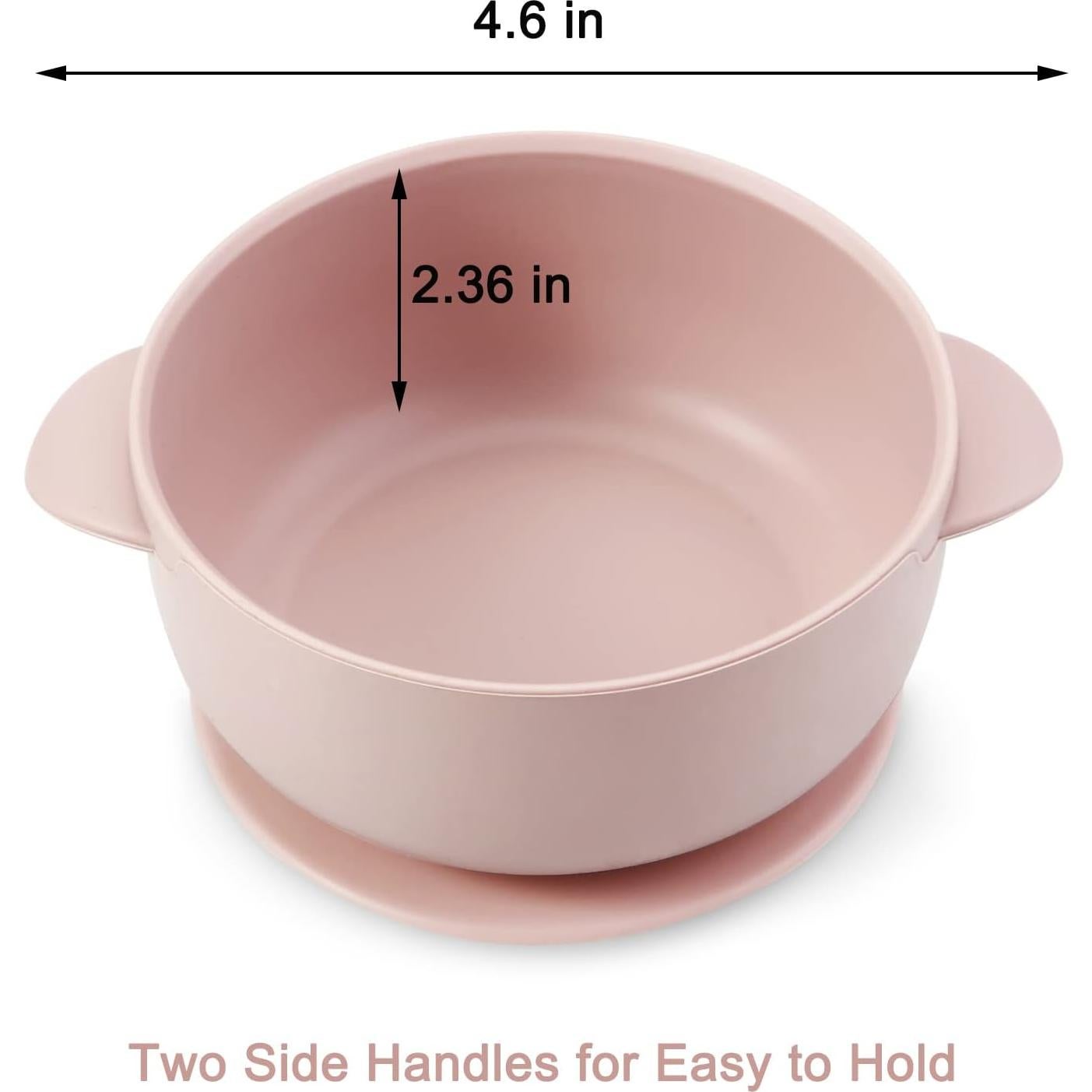 Tazones de Silicona PandaEar 3 Piezas con Succión Rosa Lino