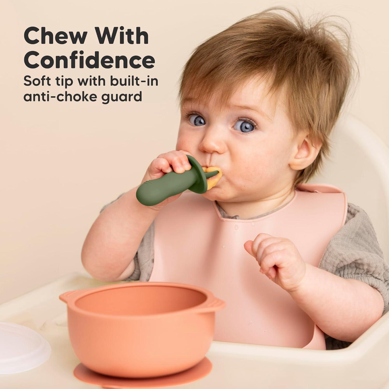 Set de Cucharas y Tenedores de Silicona KeaBabies 4 Piezas