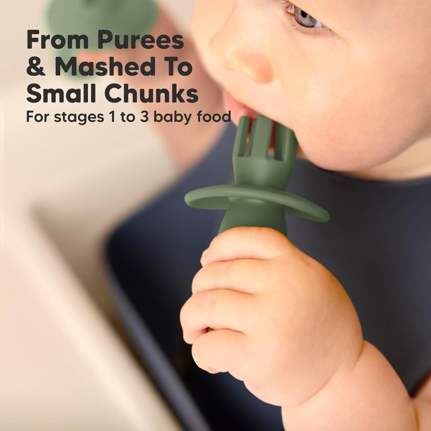 Set de Cucharas y Tenedores de Silicona KeaBabies 4 Piezas