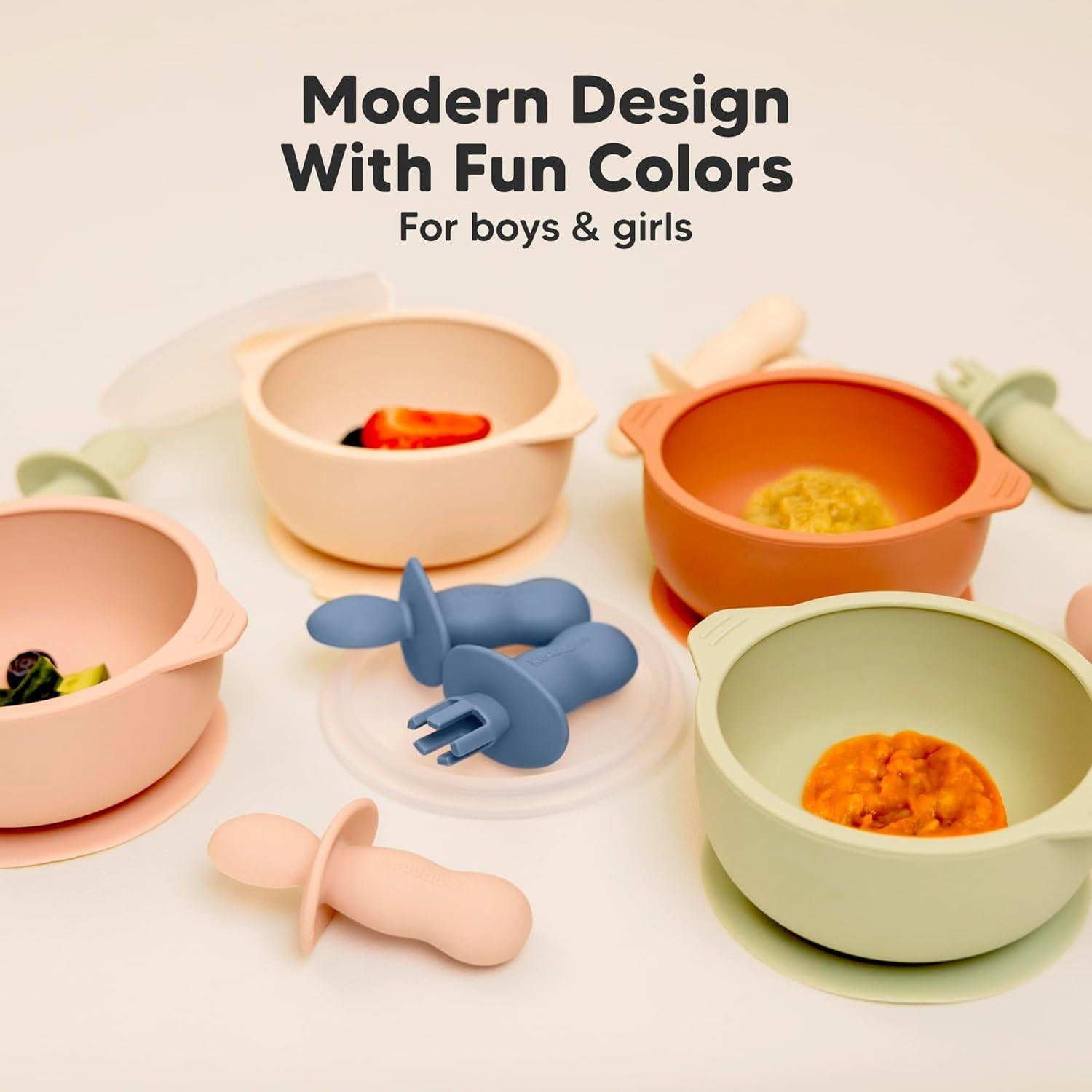 Set de Cucharas y Tenedores de Silicona KeaBabies 4 Piezas